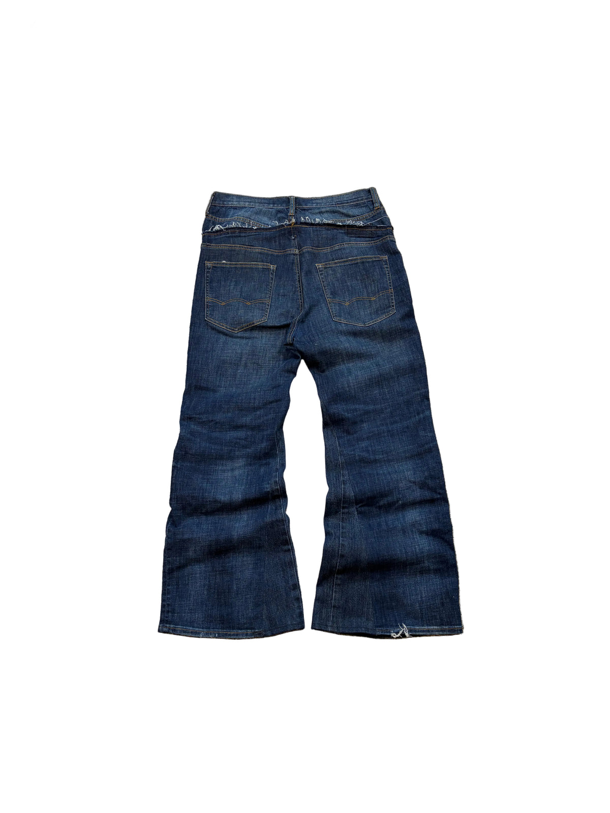 1of1 navy blue double waist jeans. Size: 33x30