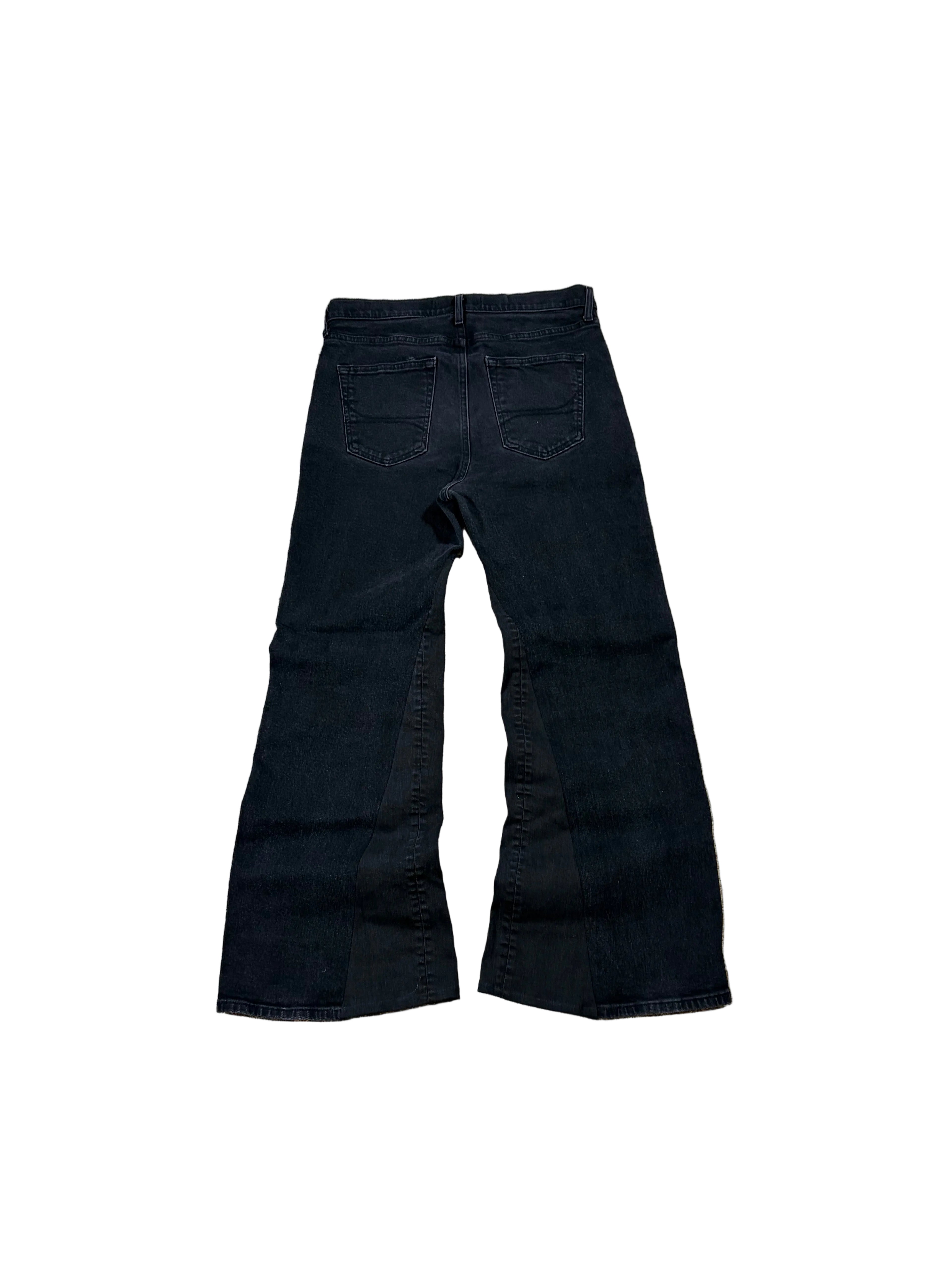 1of1 black baggy bootcut jeans. Size: 34x34