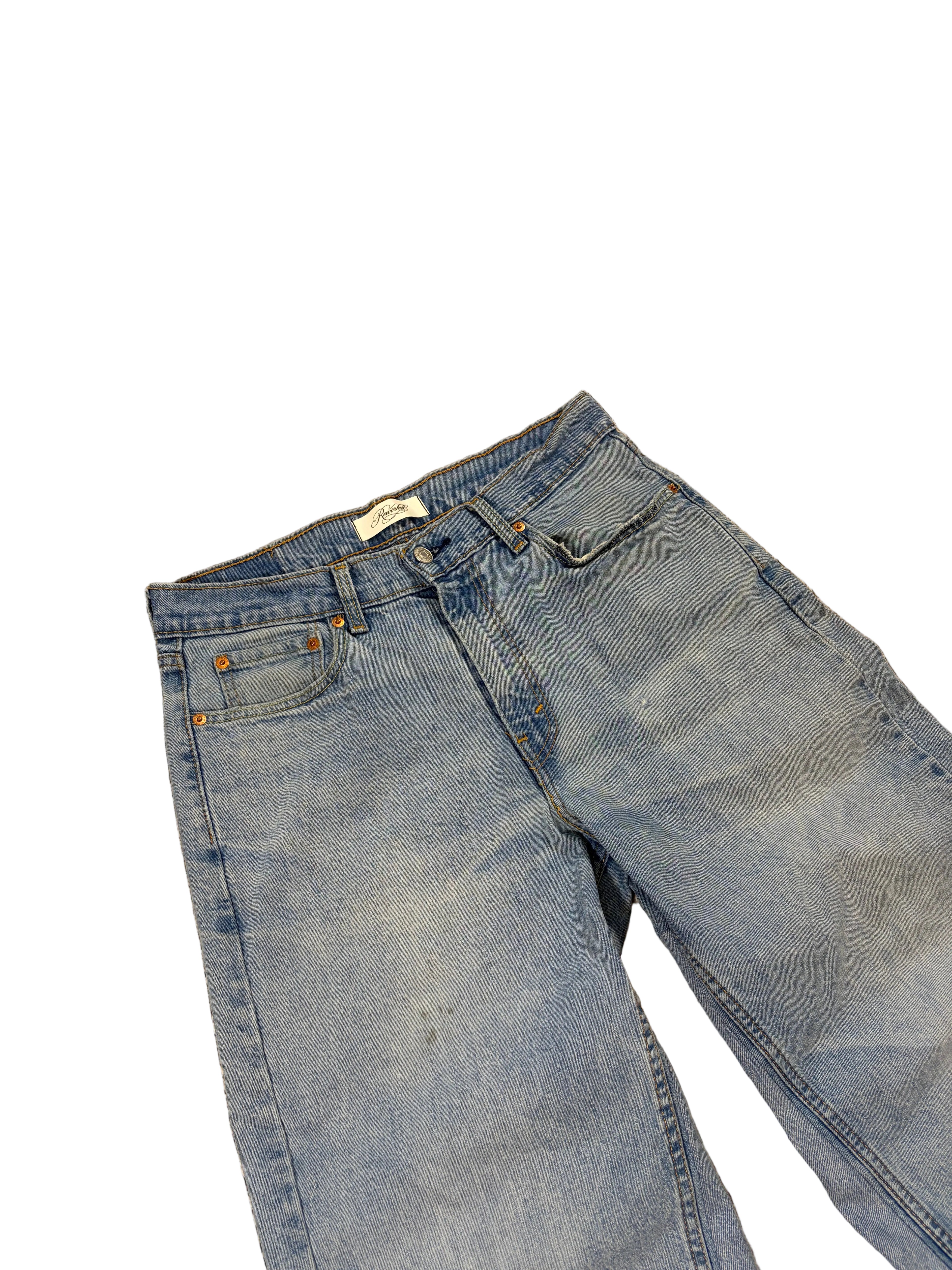 1of1 reworked baggy jeans. Size: 32x32