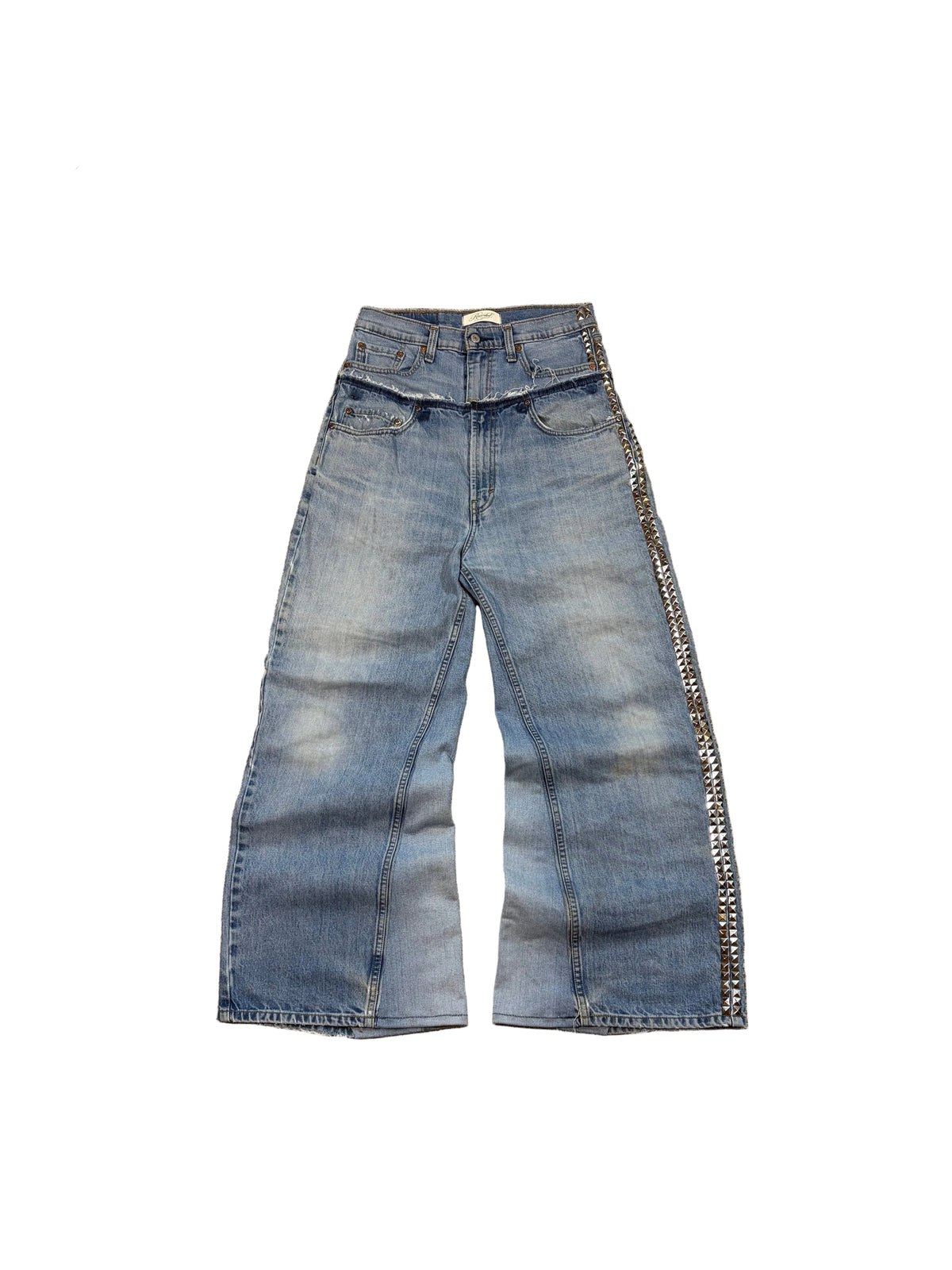 1of1 double waist baggy blue jeans. Size: 30x30