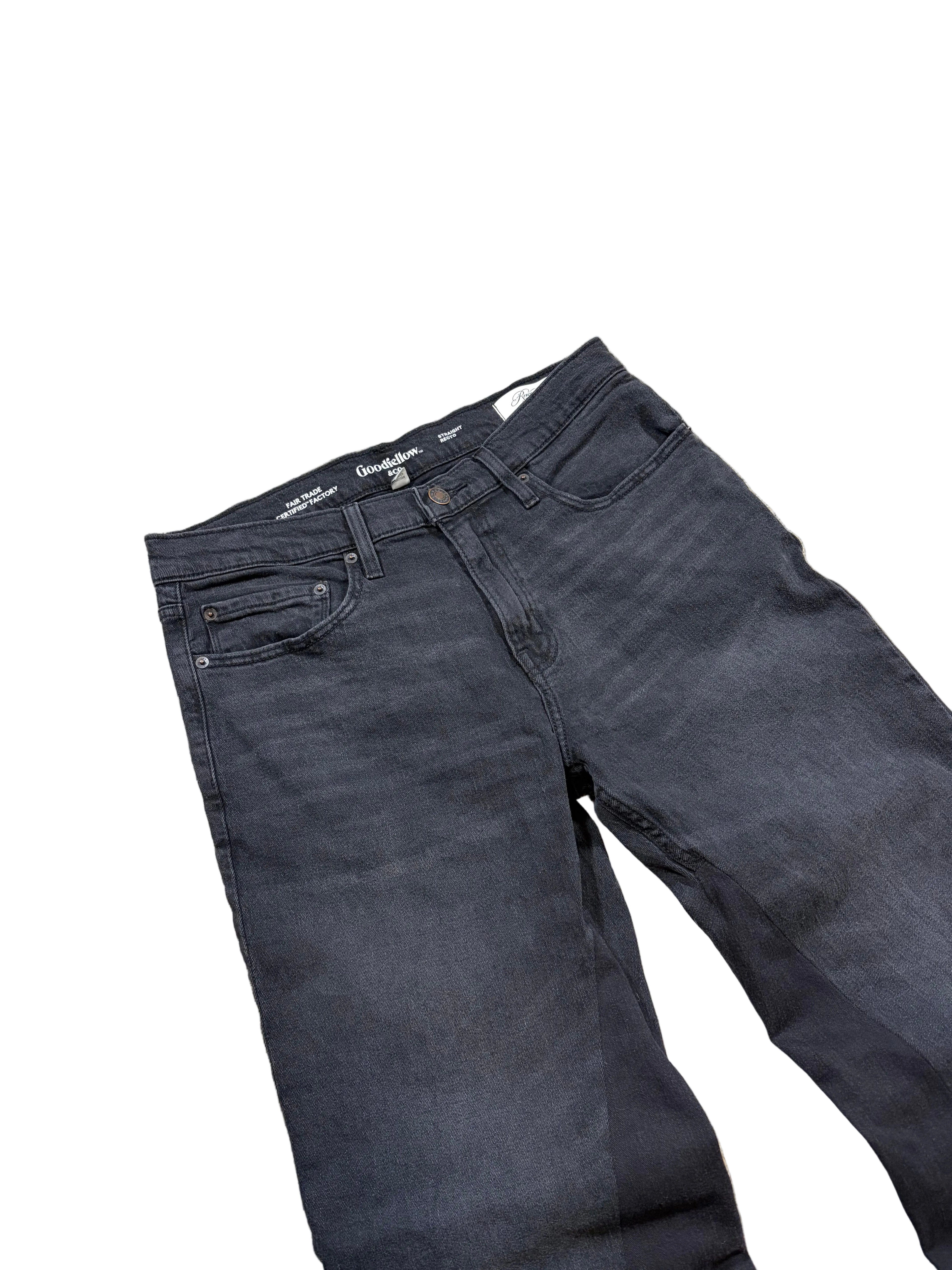 Black baggy flared jeans. Size: 34x32