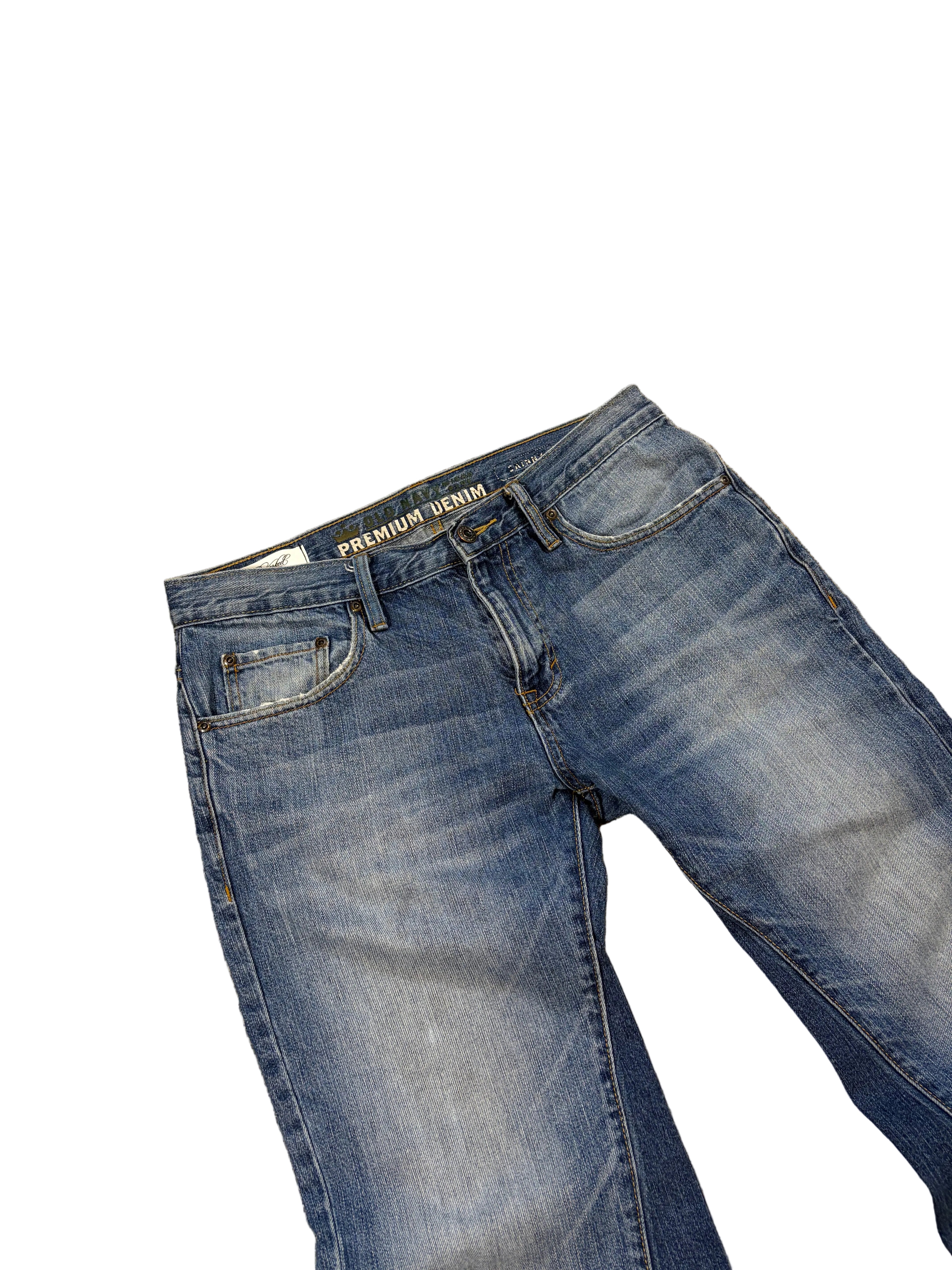 1of1 blue washed flared jeans. Size: 31x32