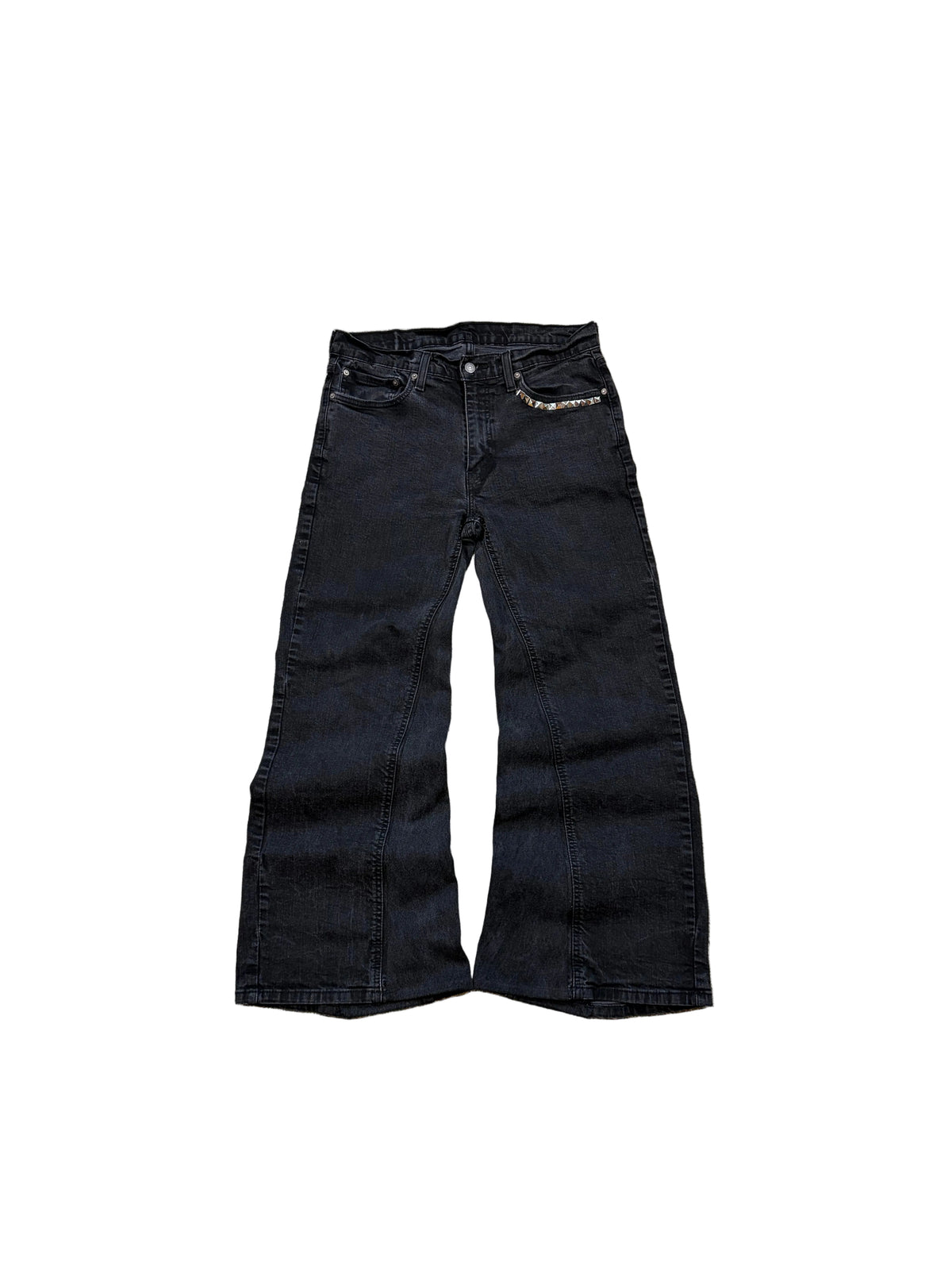 1of1 reworked black bootcut jeans. Size: 34x32