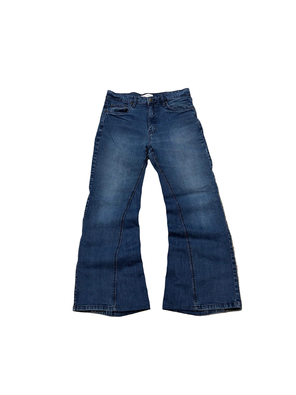 1of1 navy baggy bootcut jeans. Size: 34x32