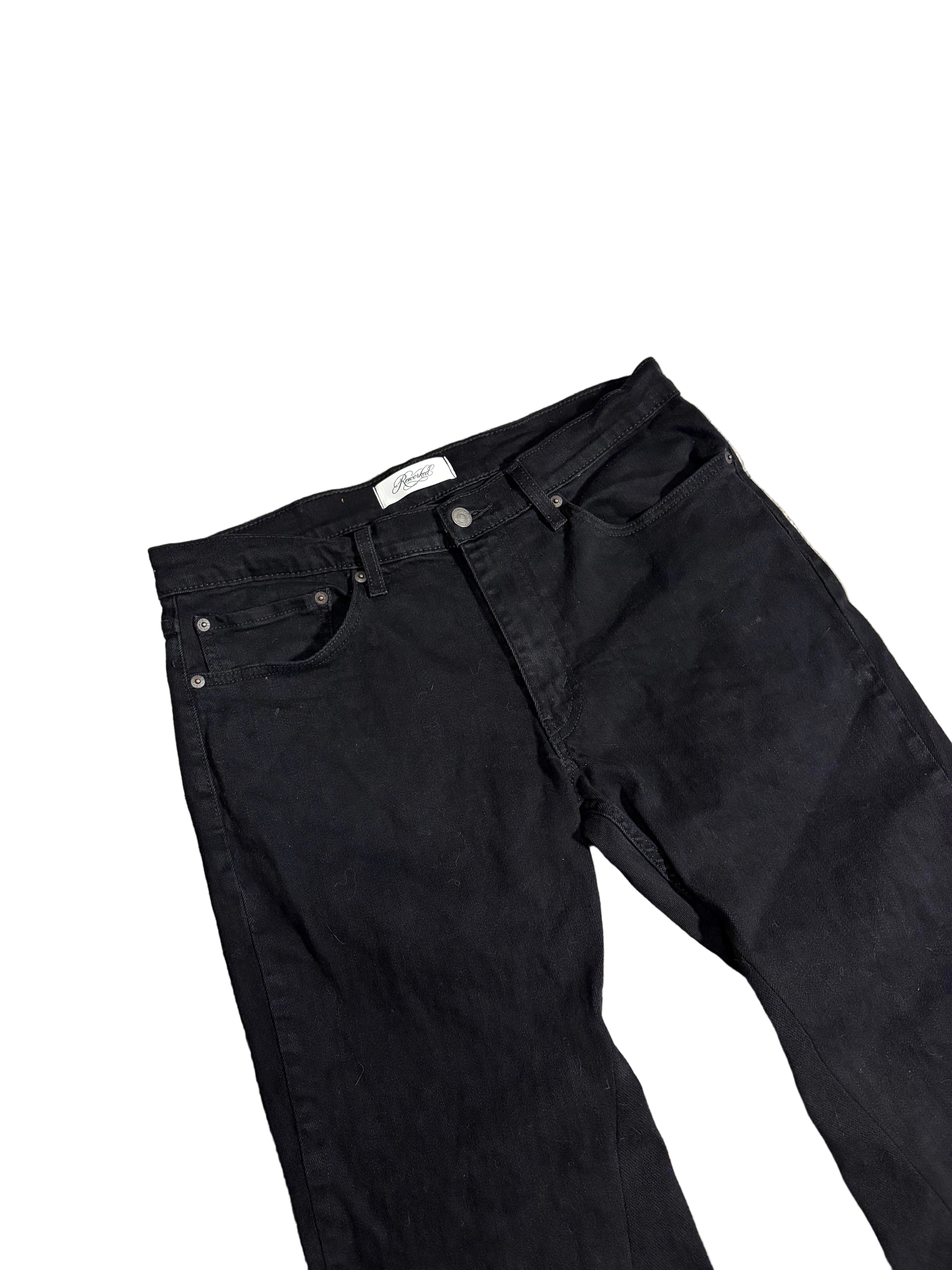 Black flared jeans. Size: 34x34