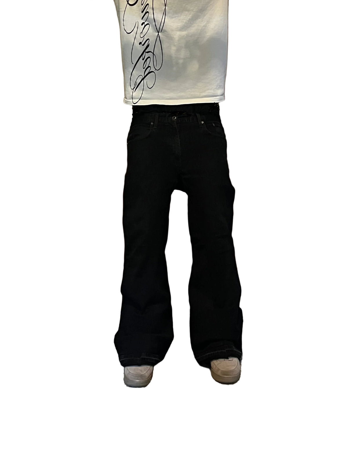 1 of 1 Black reworked flared jeans. Size: 32x30