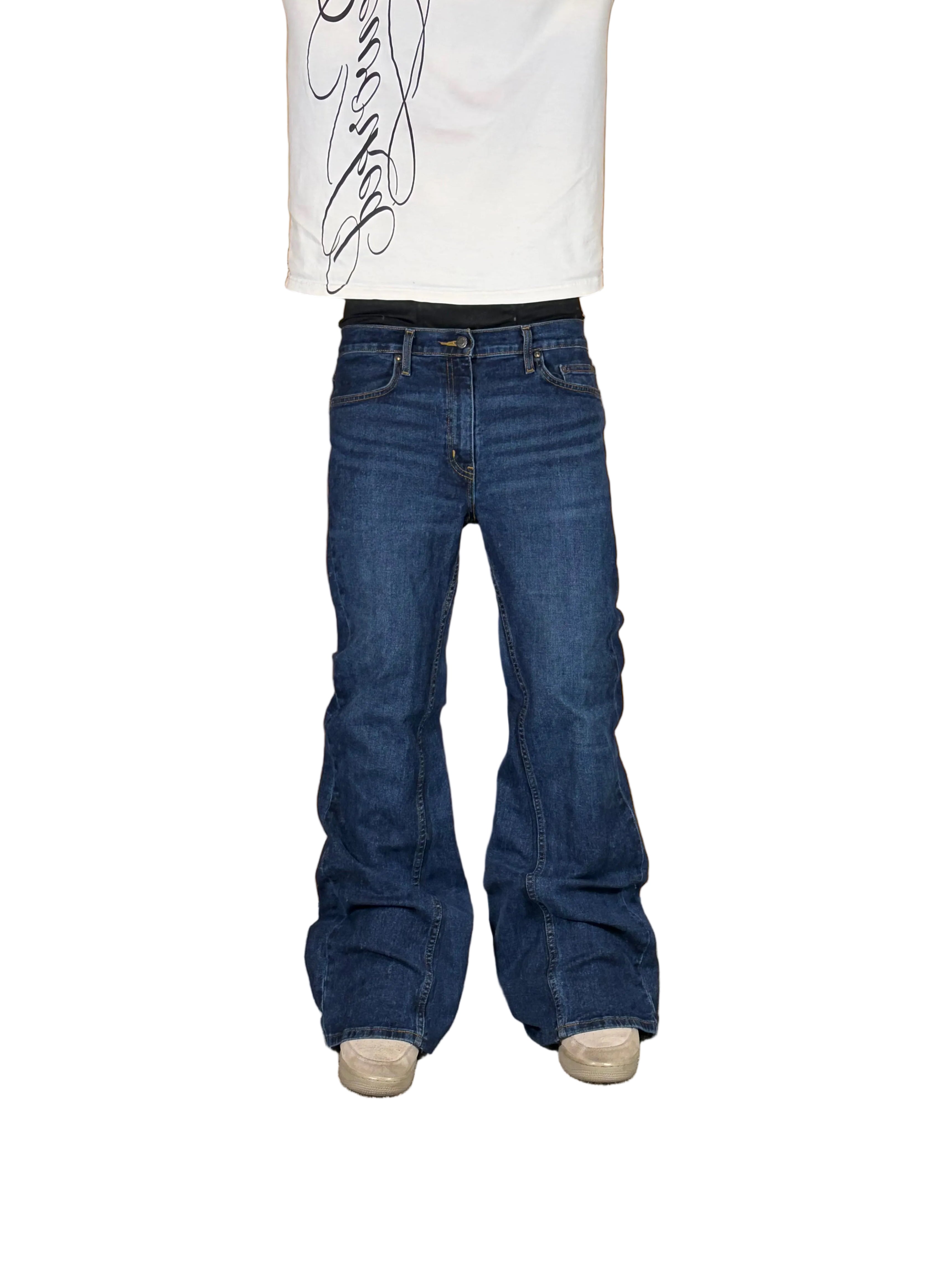 1of1 blue flared jeans. Size: 32x32