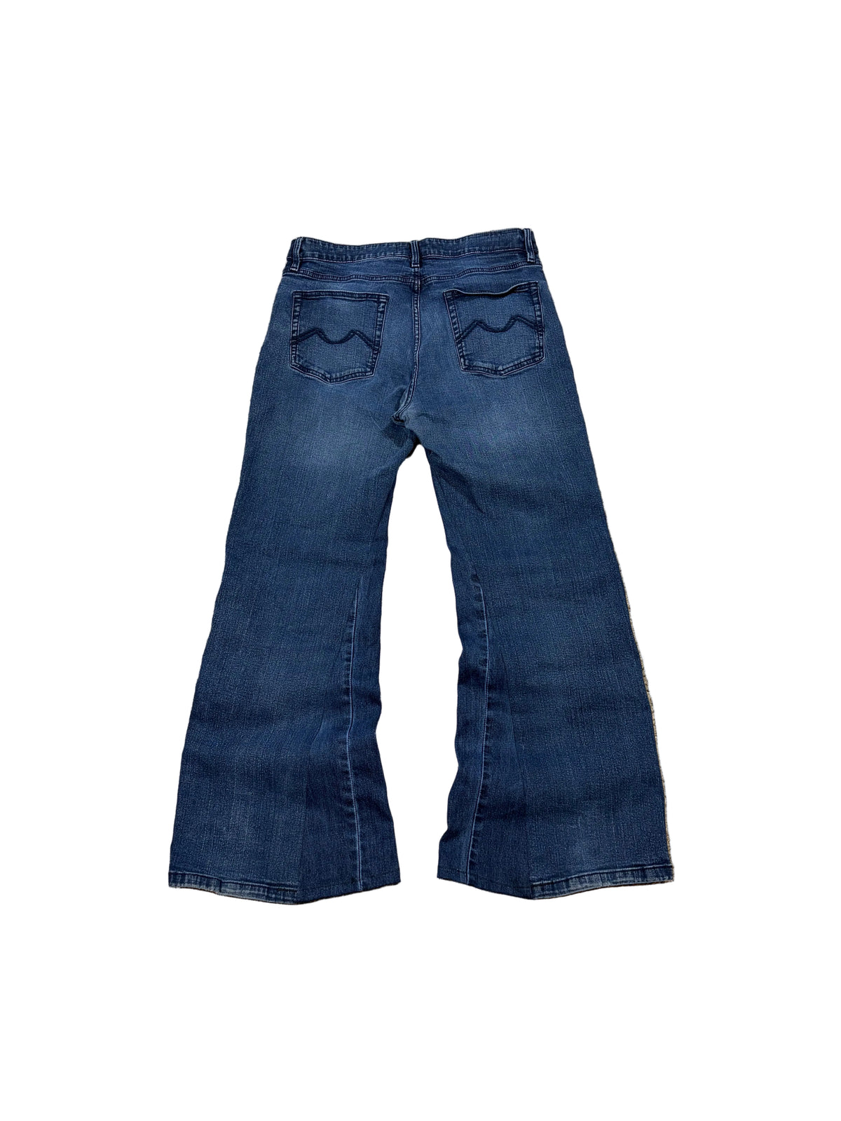 1of1 navy baggy bootcut jeans. Size: 34x32