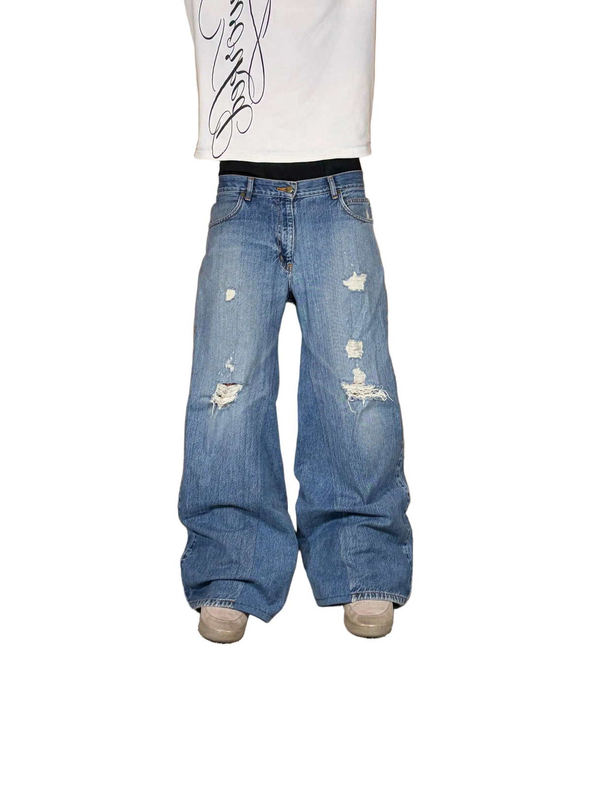 1of1 distressed baggy jeans. Size: 34x32