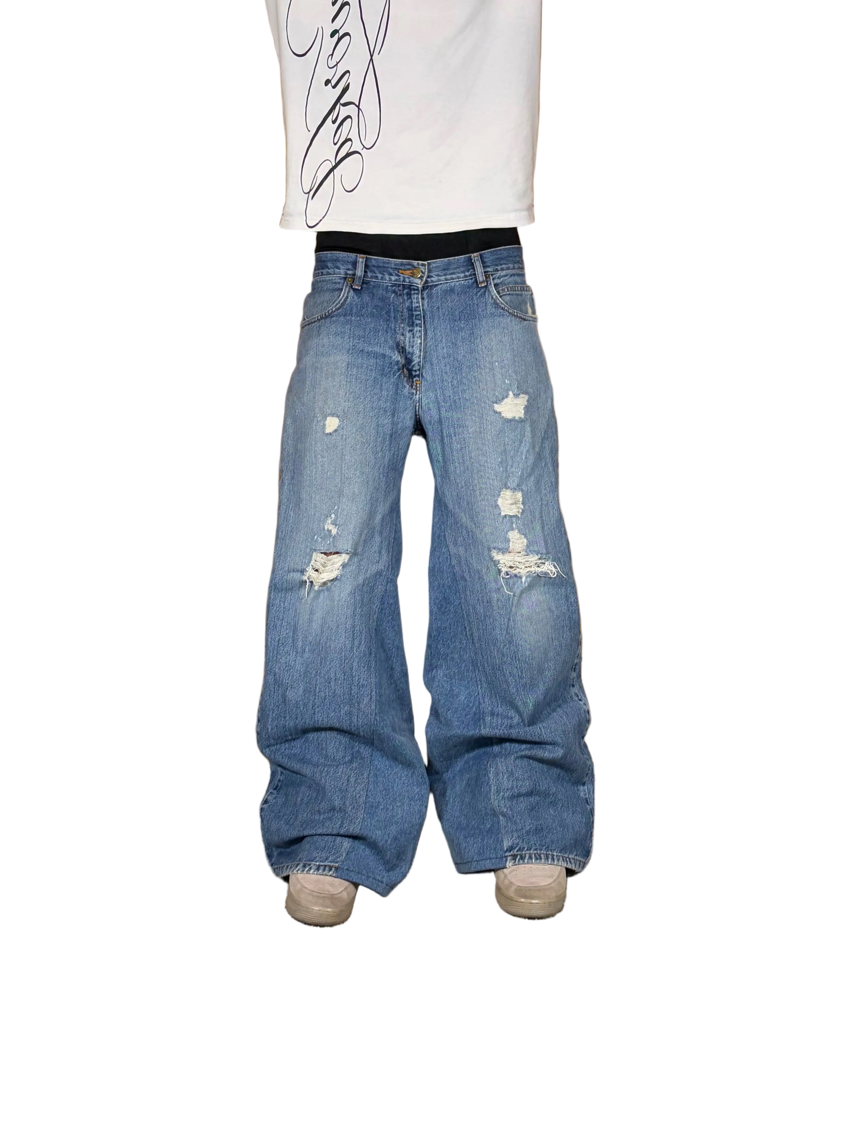 1of1 distressed baggy jeans. Size: 34x32