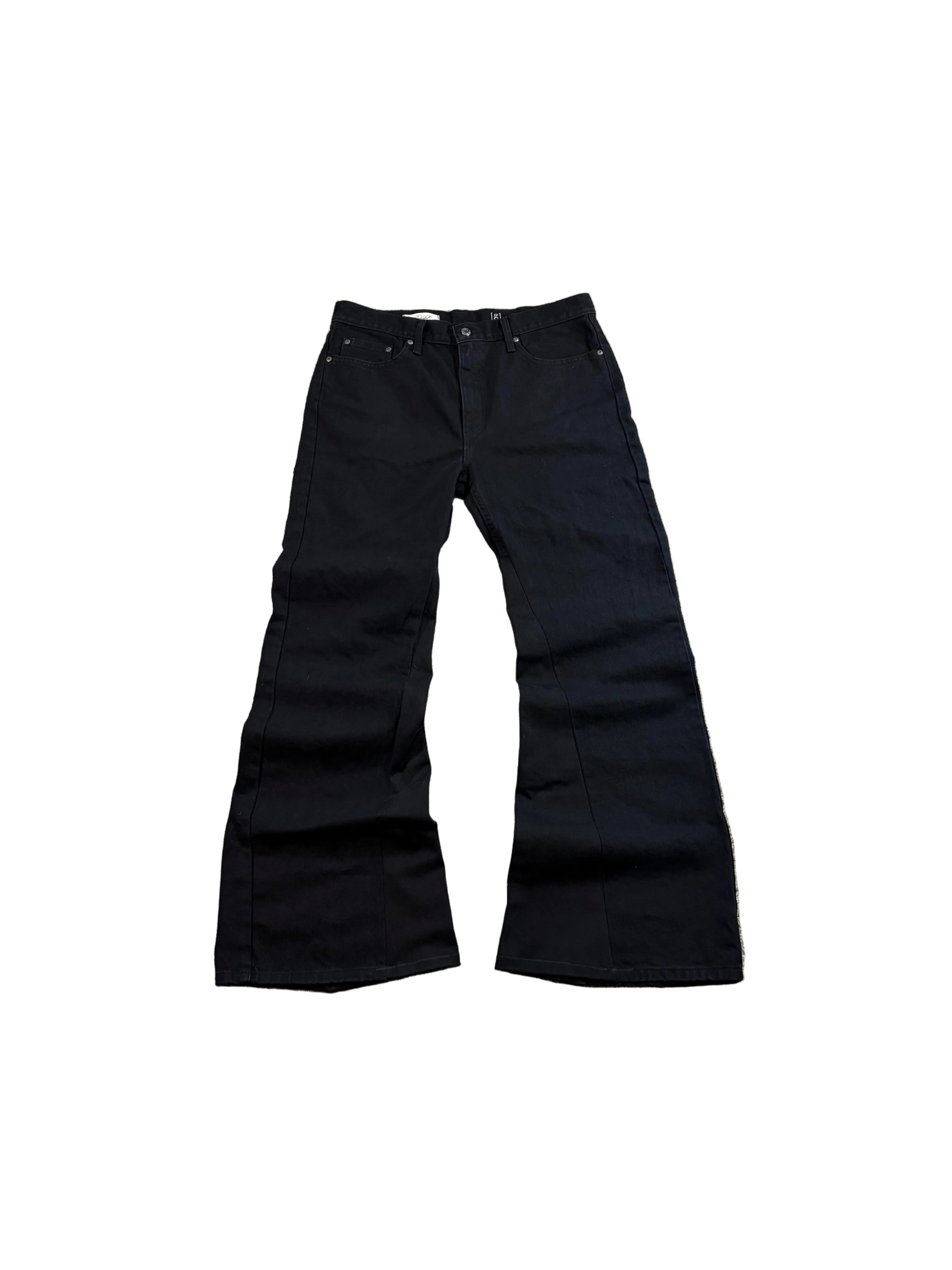 1of1 black baggy bootcut jeans. Size: 34x34