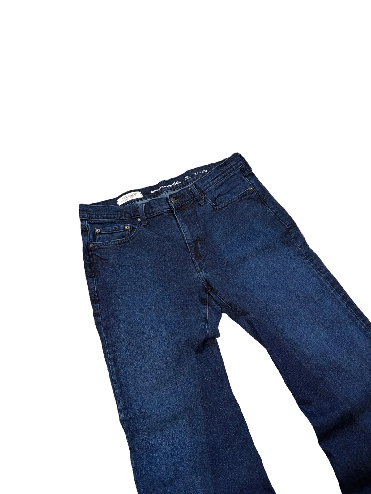 Dark blue flared jeans. Size: 34x32