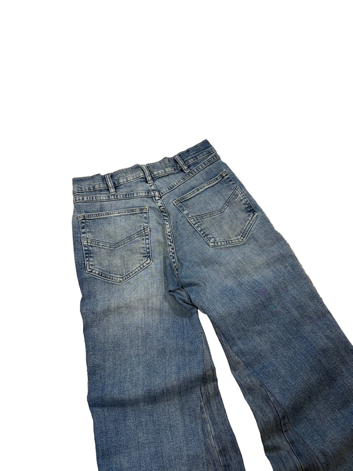 Vintage blue baggy bootcut jeans. Size: 30x34