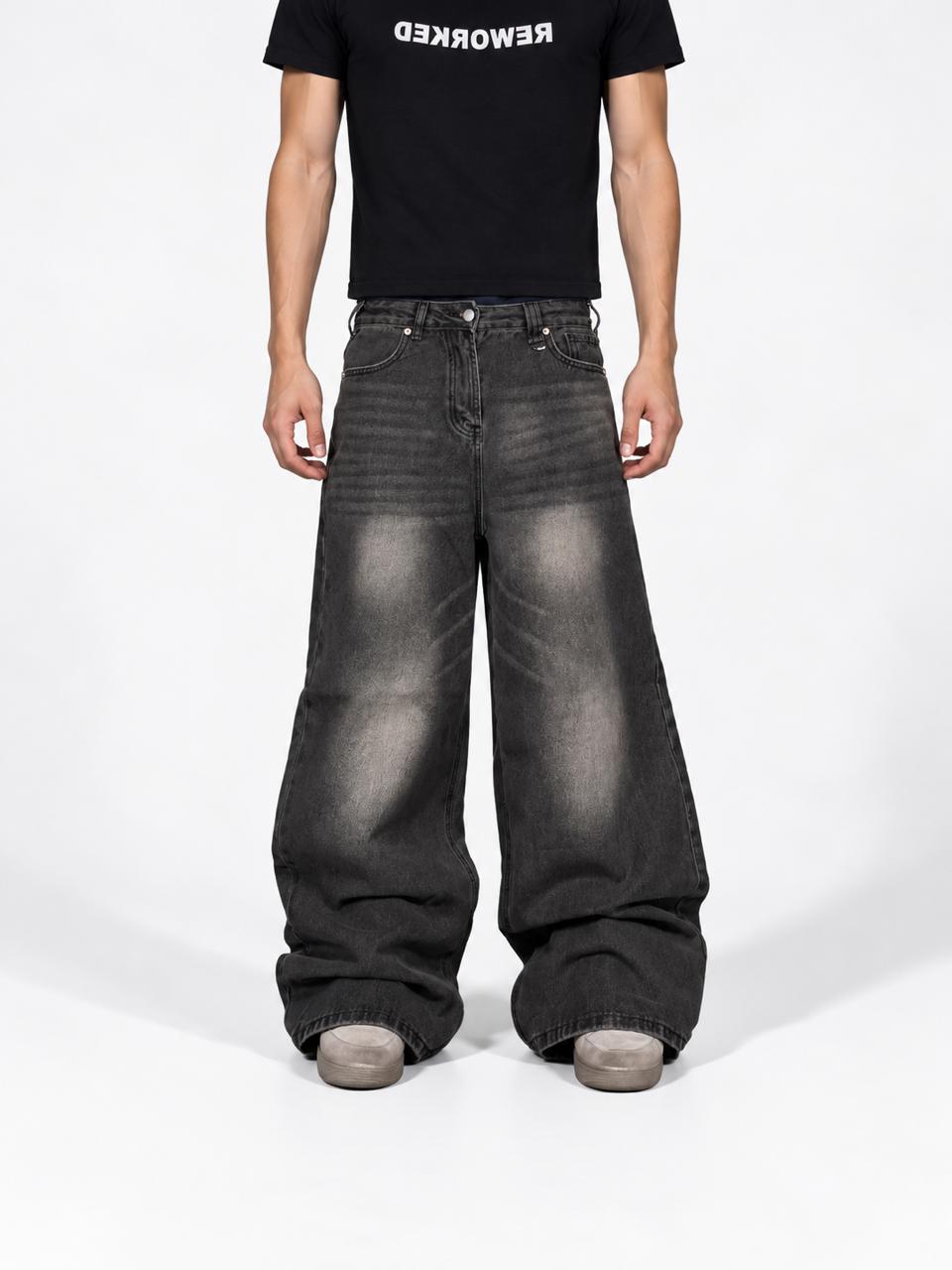 Gray washed baggy ESSENTIAL jeans