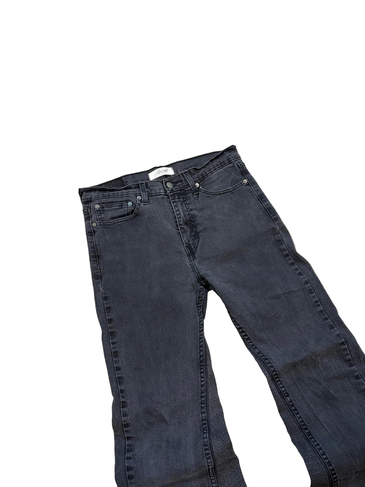 Dark gray flared jeans. Size: 32x32