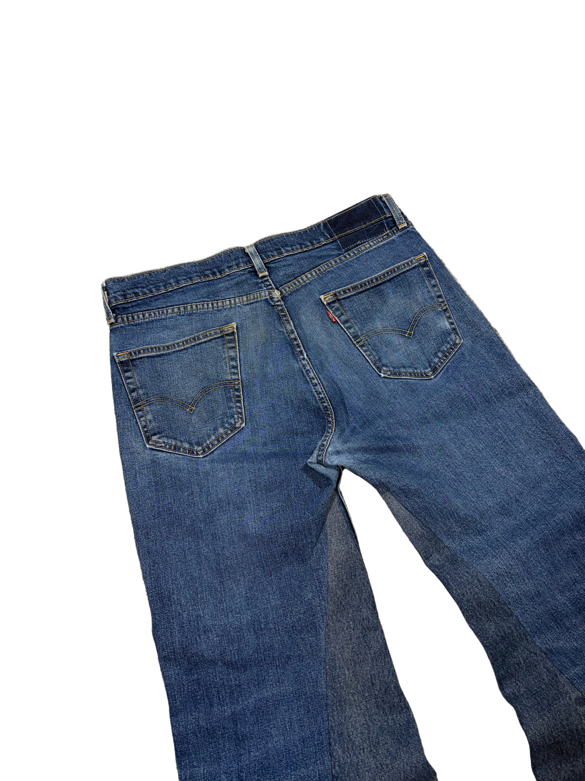 1of1 navy blue distressed jeans. Size: 34x32
