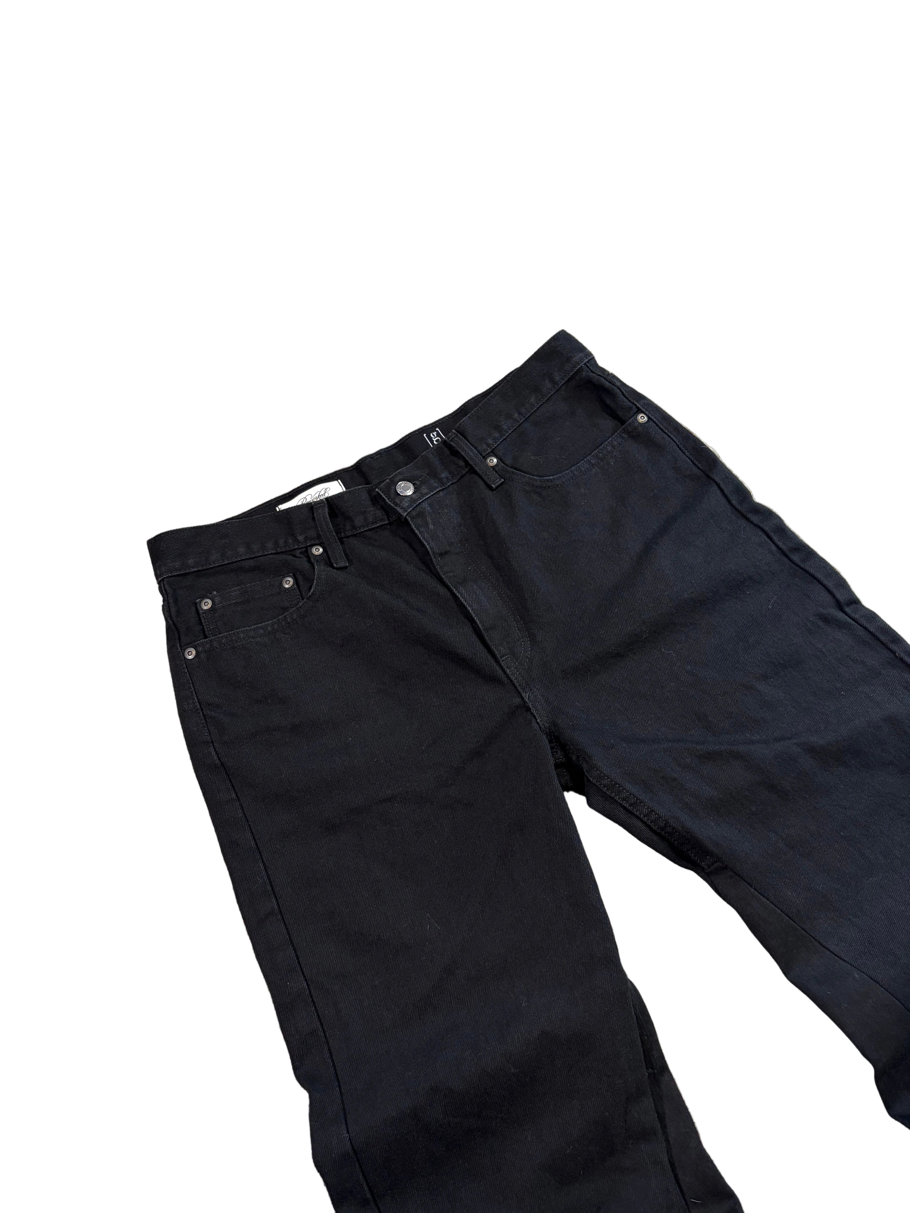 1of1 black baggy bootcut jeans. Size: 34x34