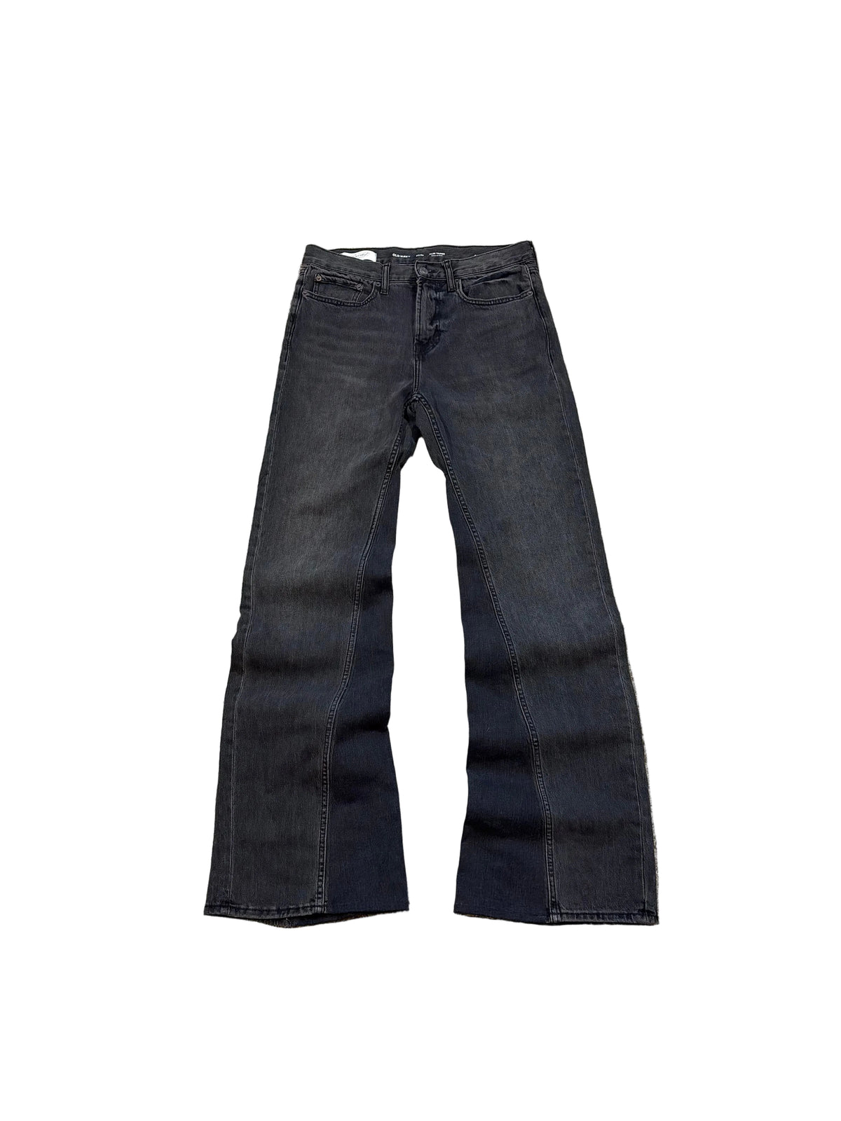 Black stacked flared jeans. Size: 32x36