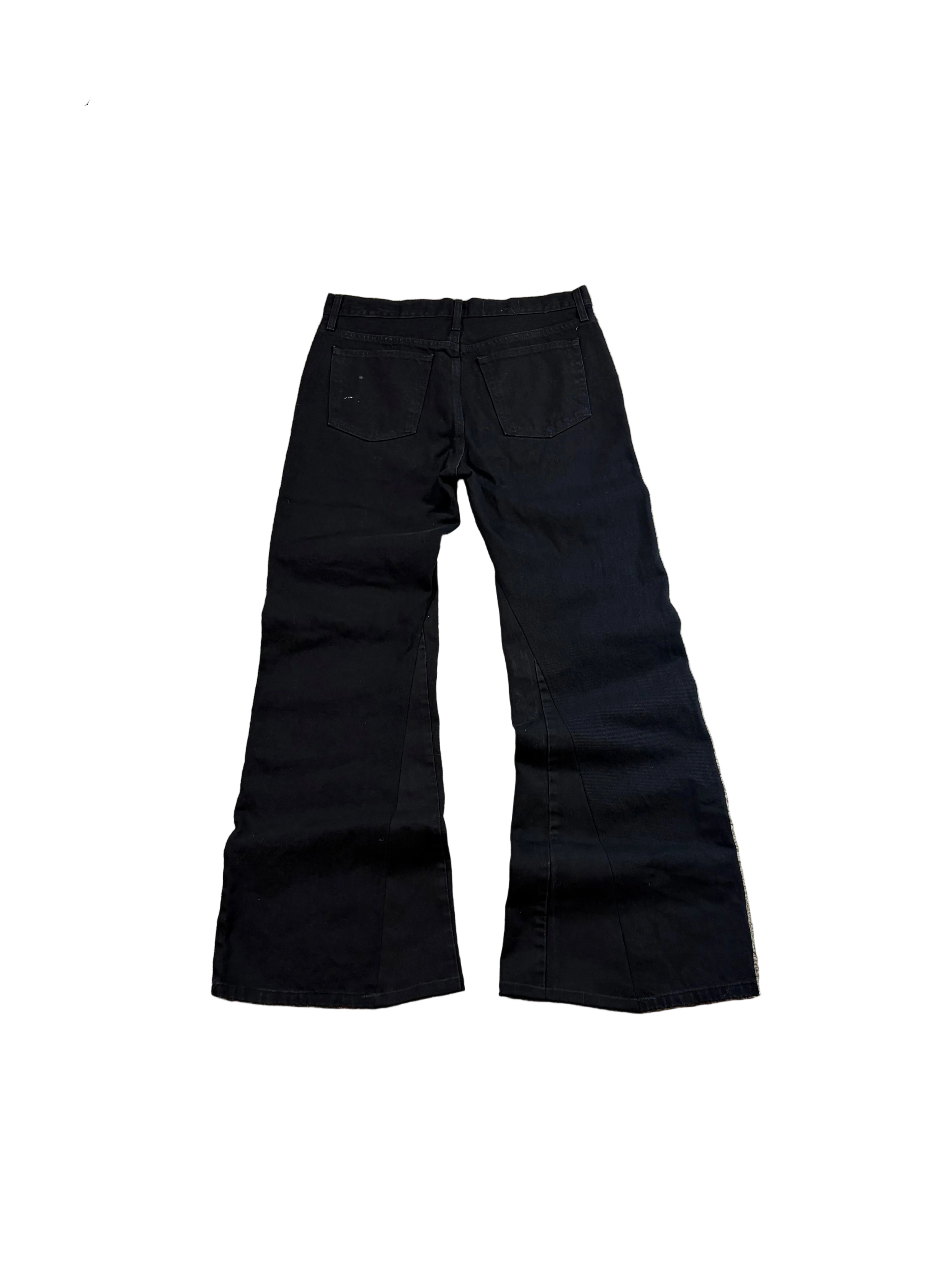 1of1 black baggy bootcut jeans. Size: 34x34