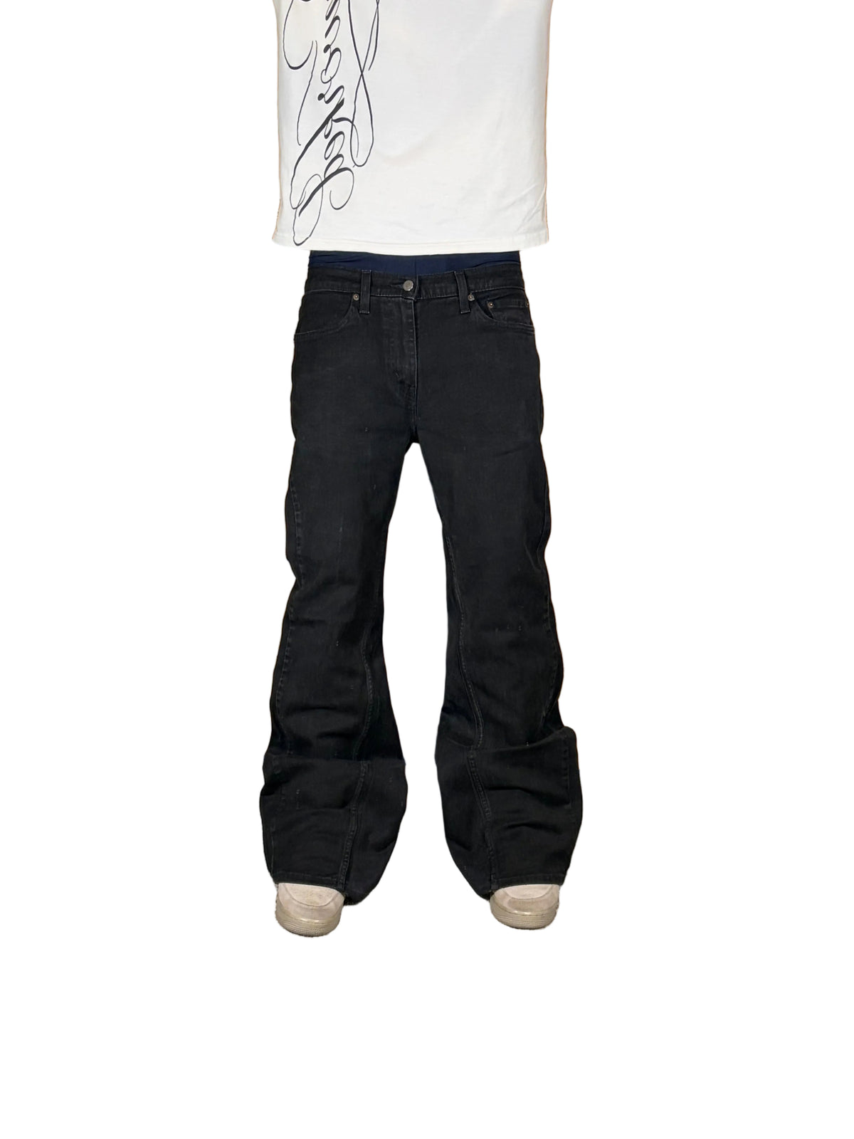 1of1 black reworked jeans. Size: 32x34