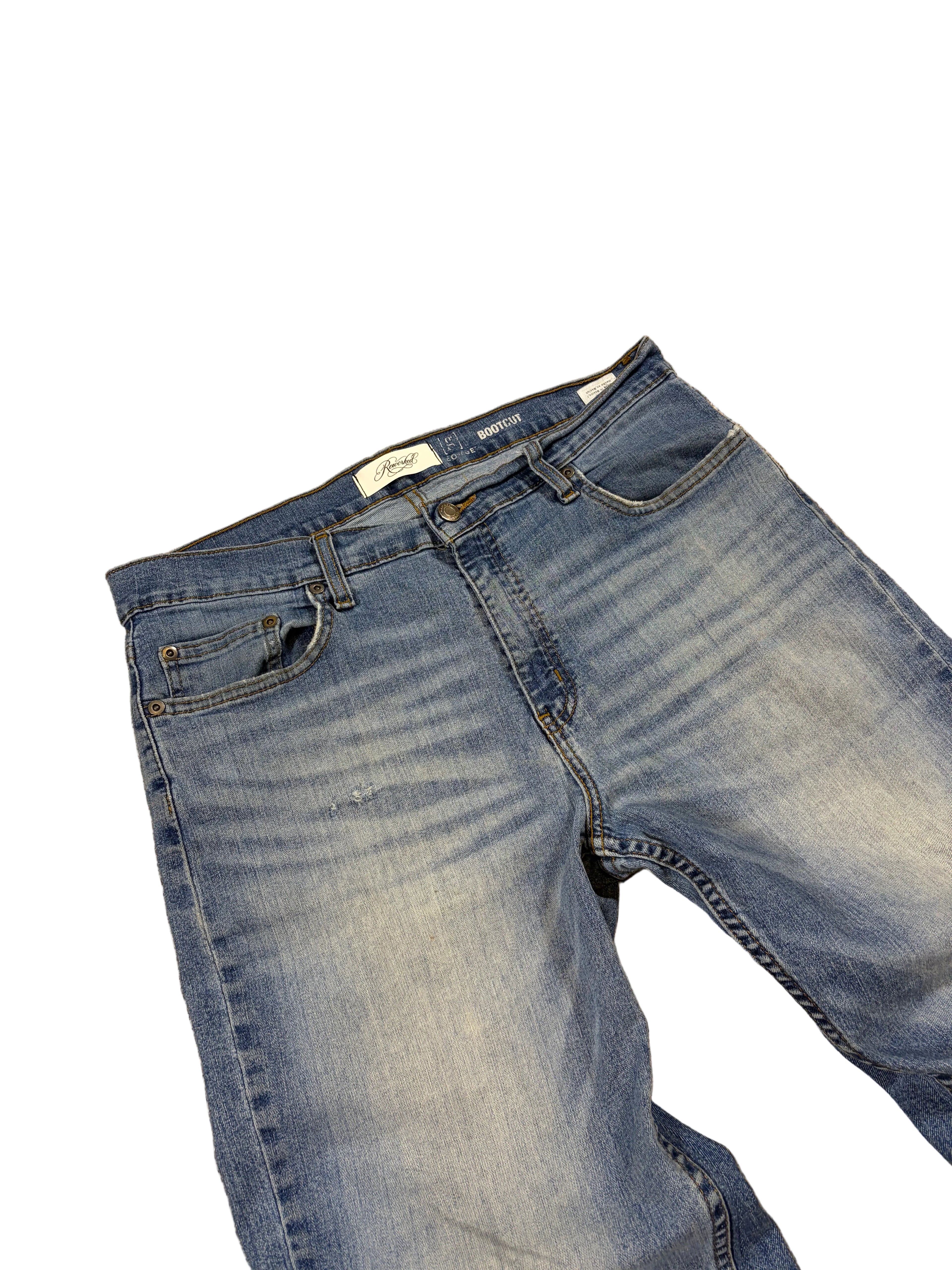 1of1 light blue bootcut jeans. Size: 34x32
