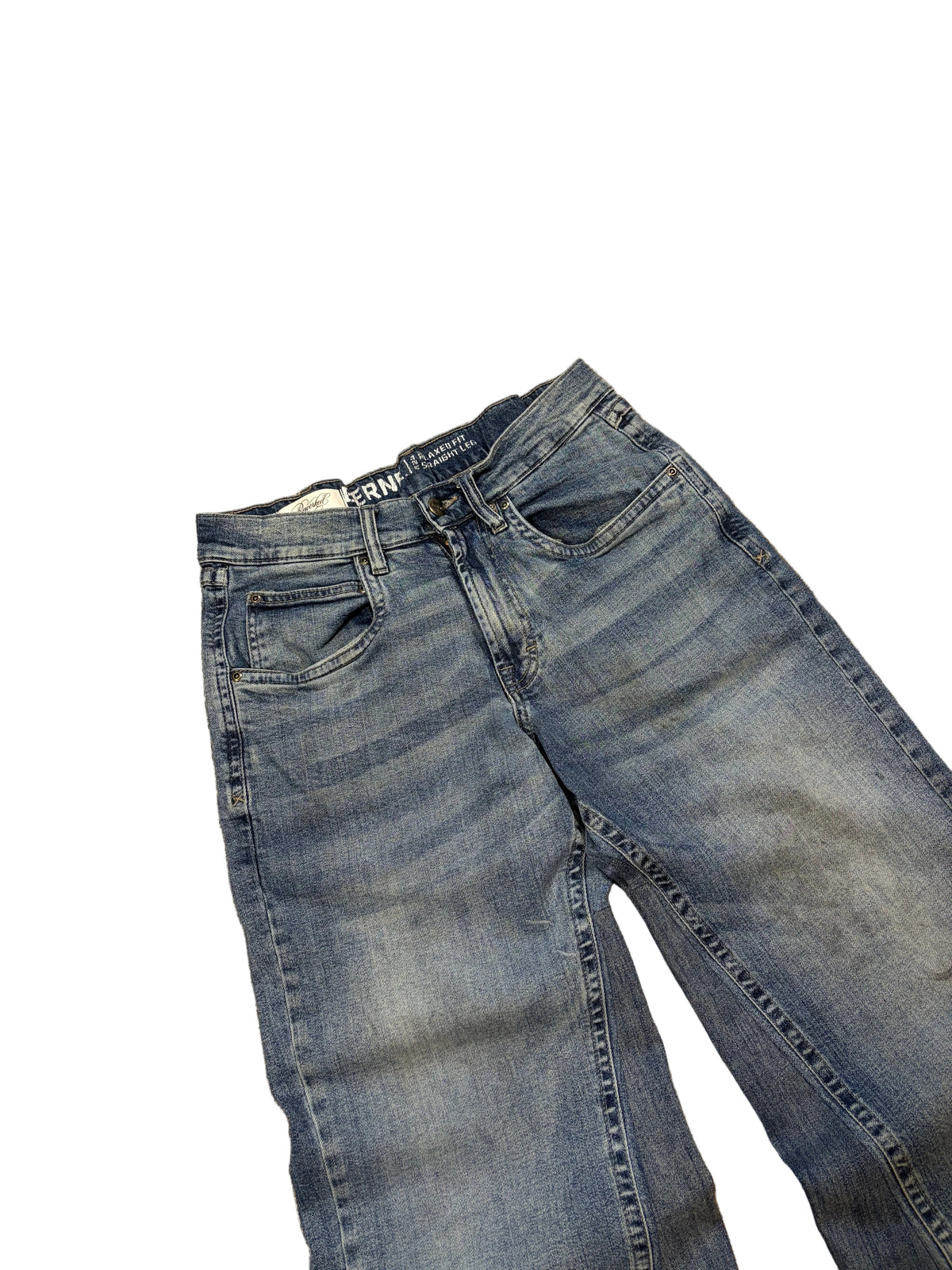 Vintage blue baggy bootcut jeans. Size: 30x34