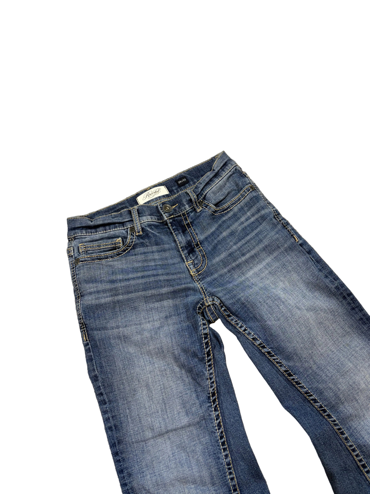 1of1 vintage blue baggy flared jeans. Size: 28x32