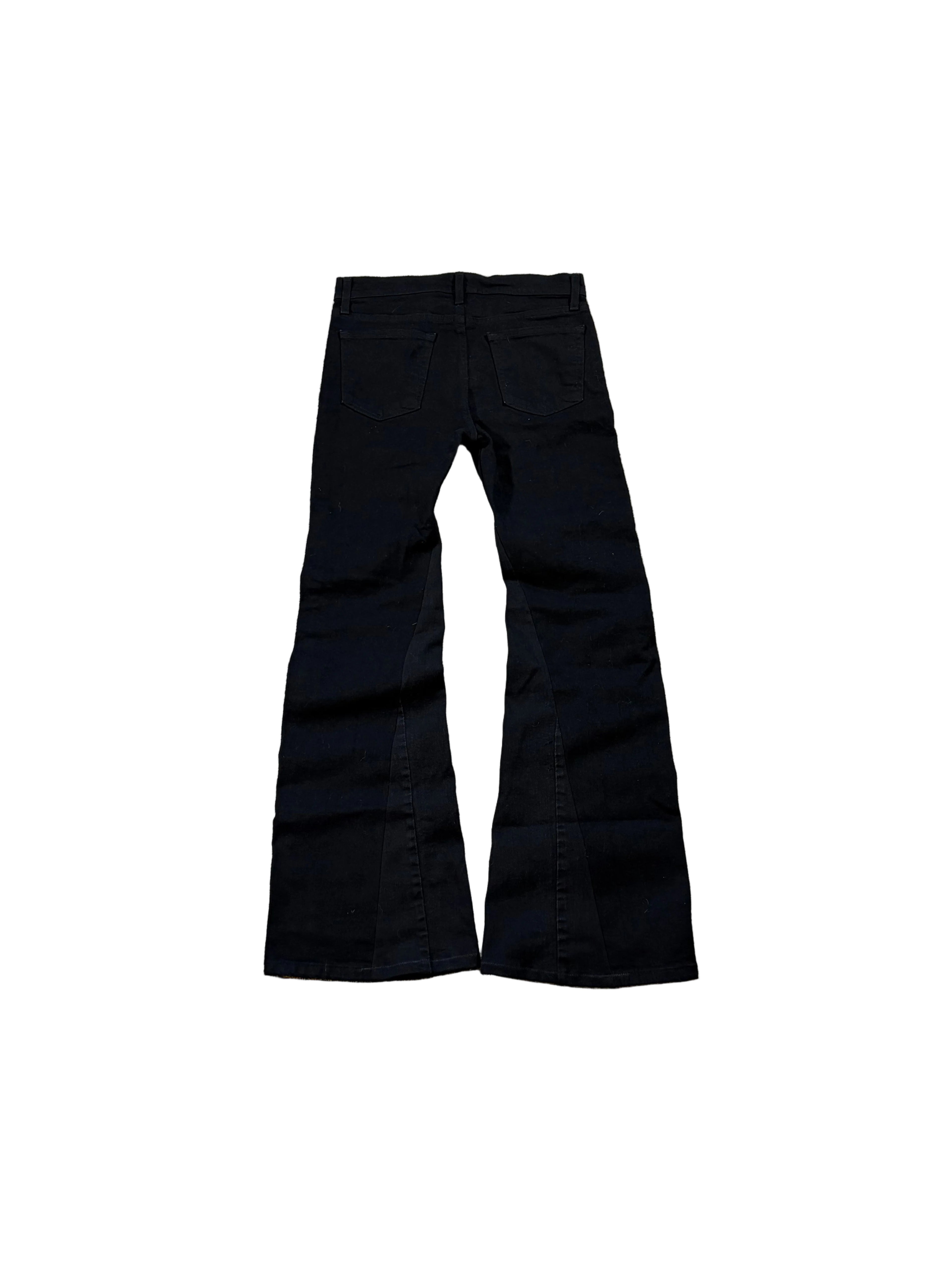 1of1 black reworked flared jeans. Size: 29x32
