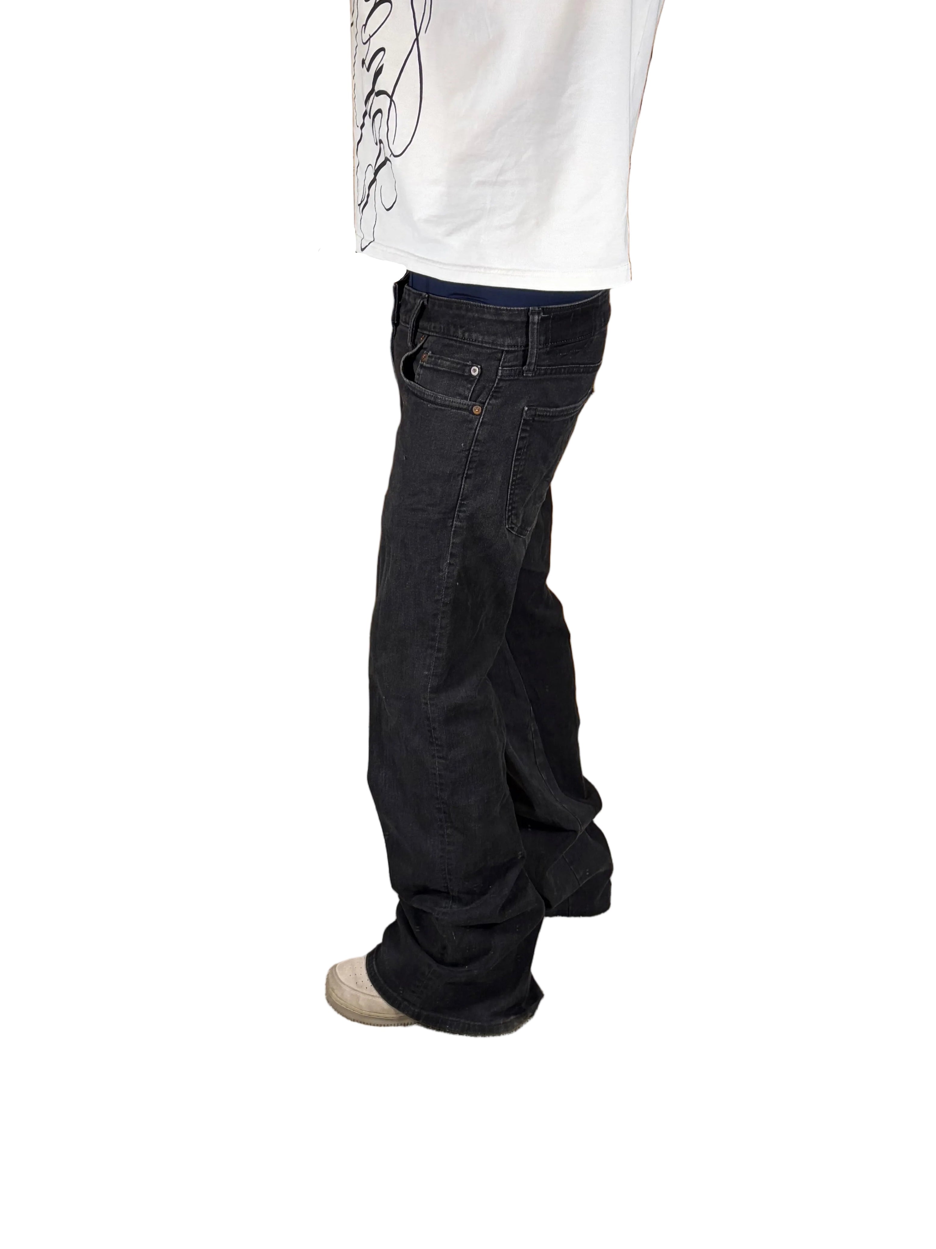 1of1 black flared jeans. Size: 34x34