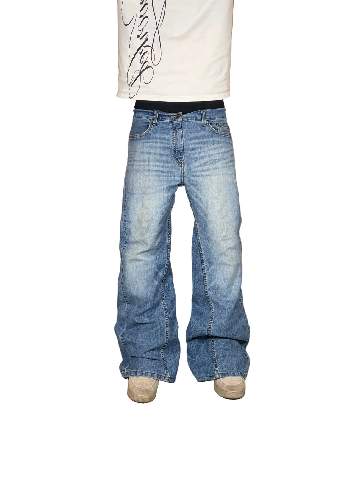 1of1 light blue bootcut jeans. Size: 34x32