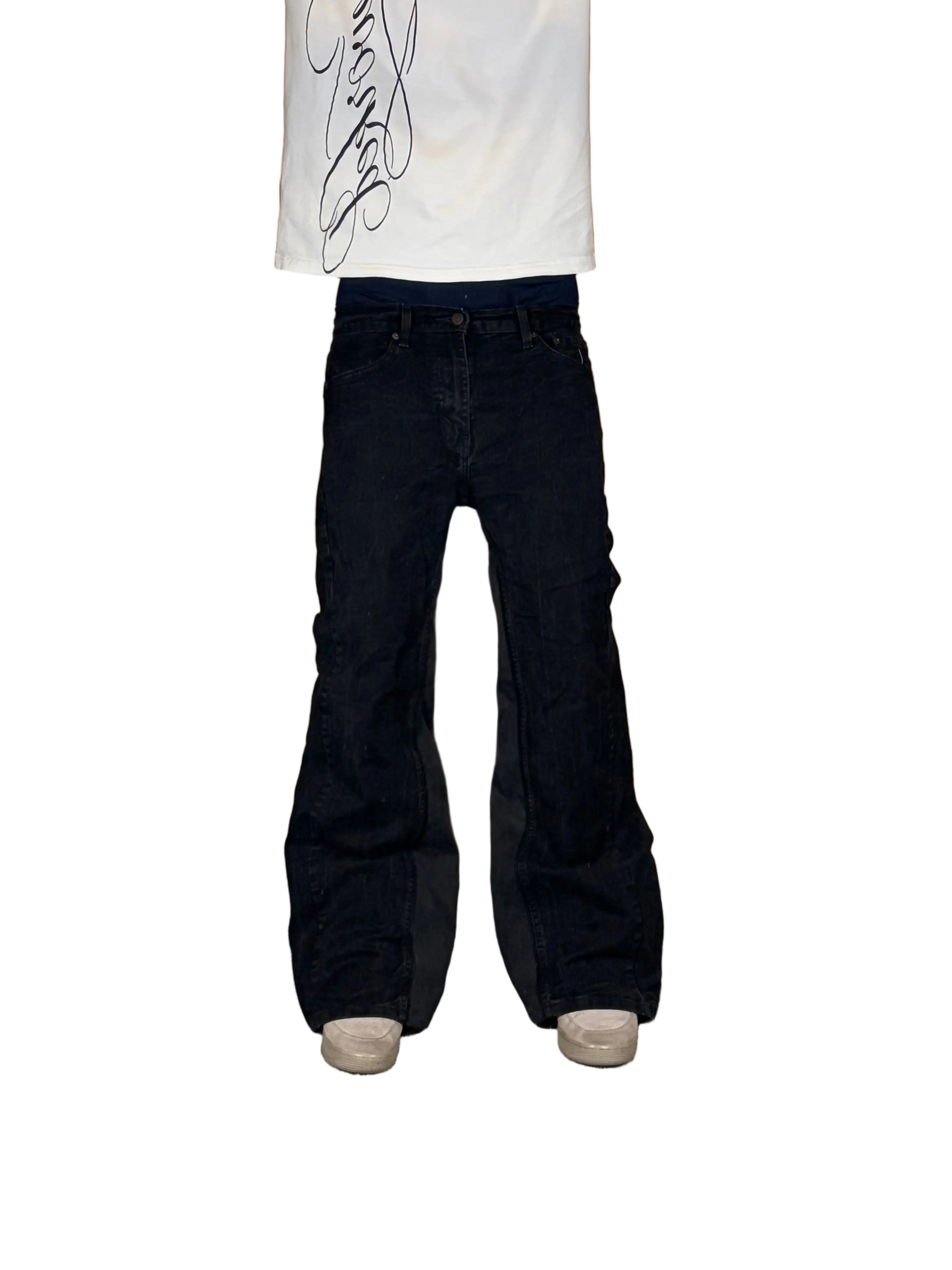 1of1 black flared jeans. Size: 30x32