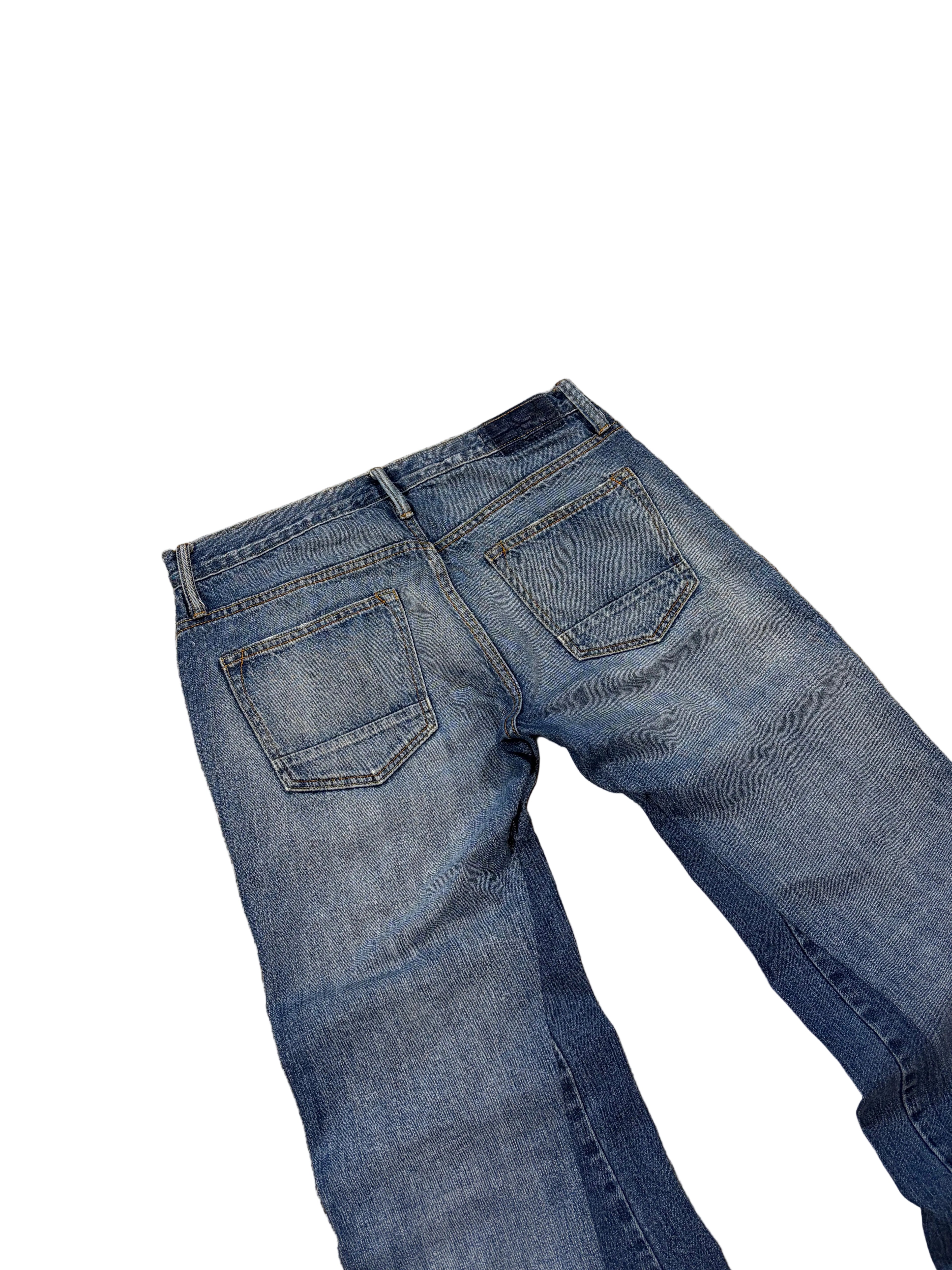 1of1 blue washed flared jeans. Size: 31x32