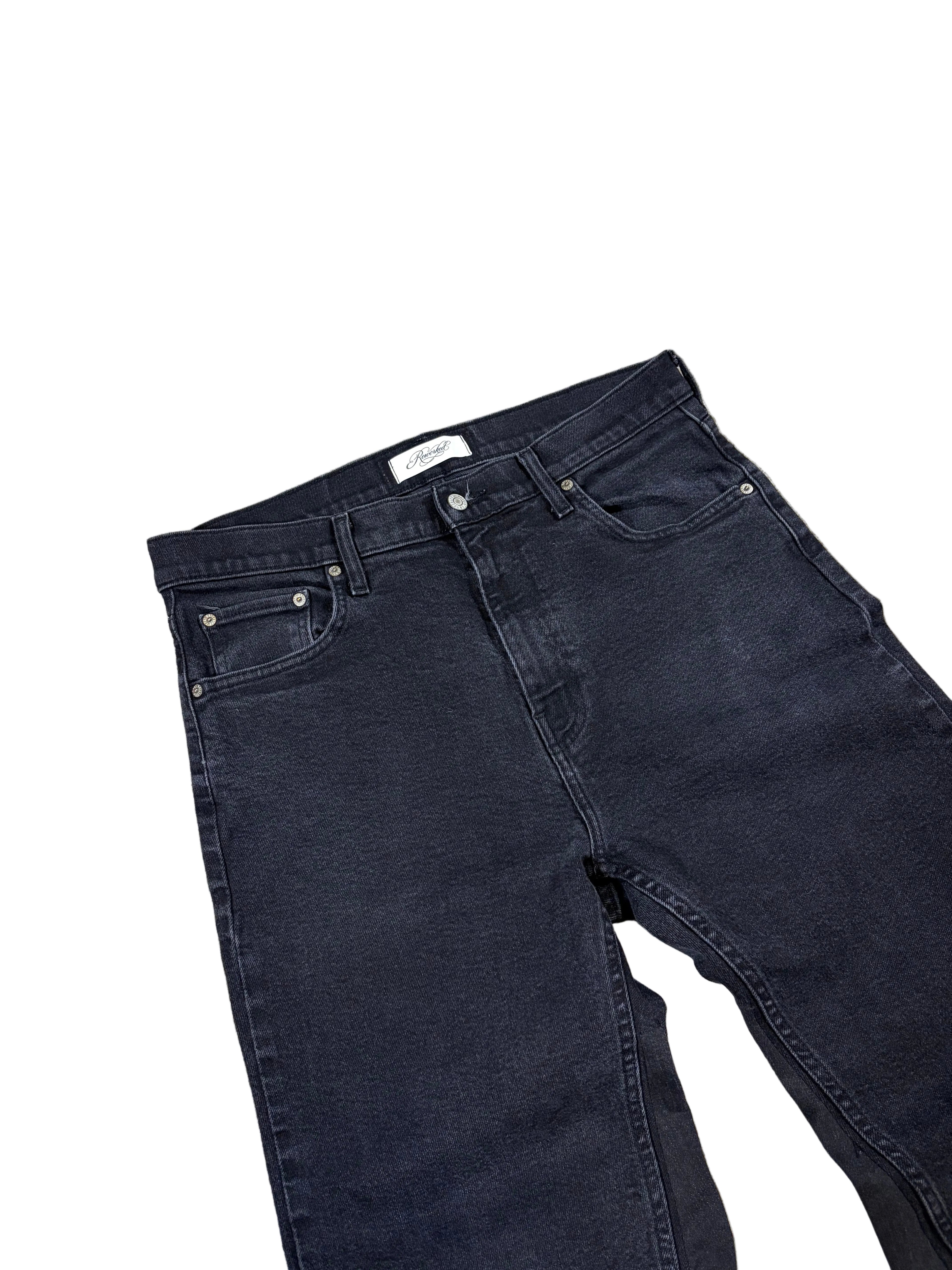 1of1 black baggy bootcut jeans. Size: 34x34