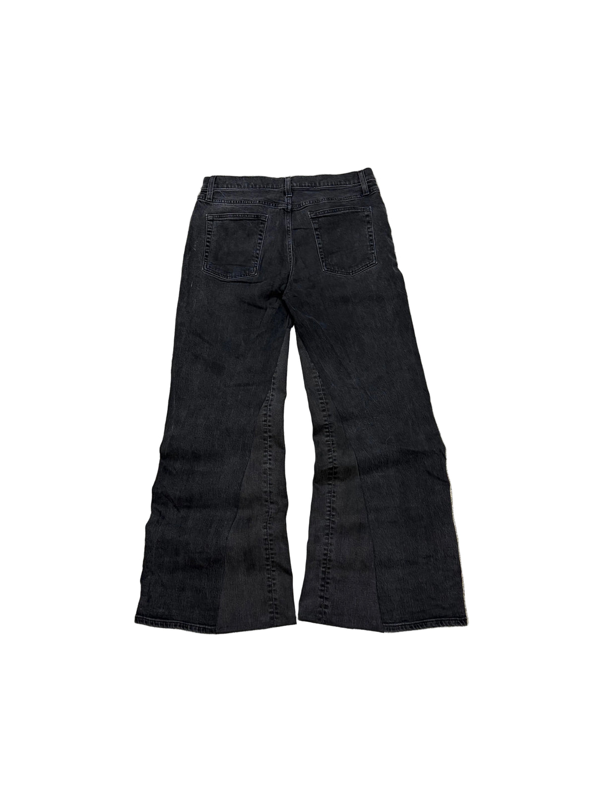 Dark gray baggy bootcut jeans. Size: 32x32