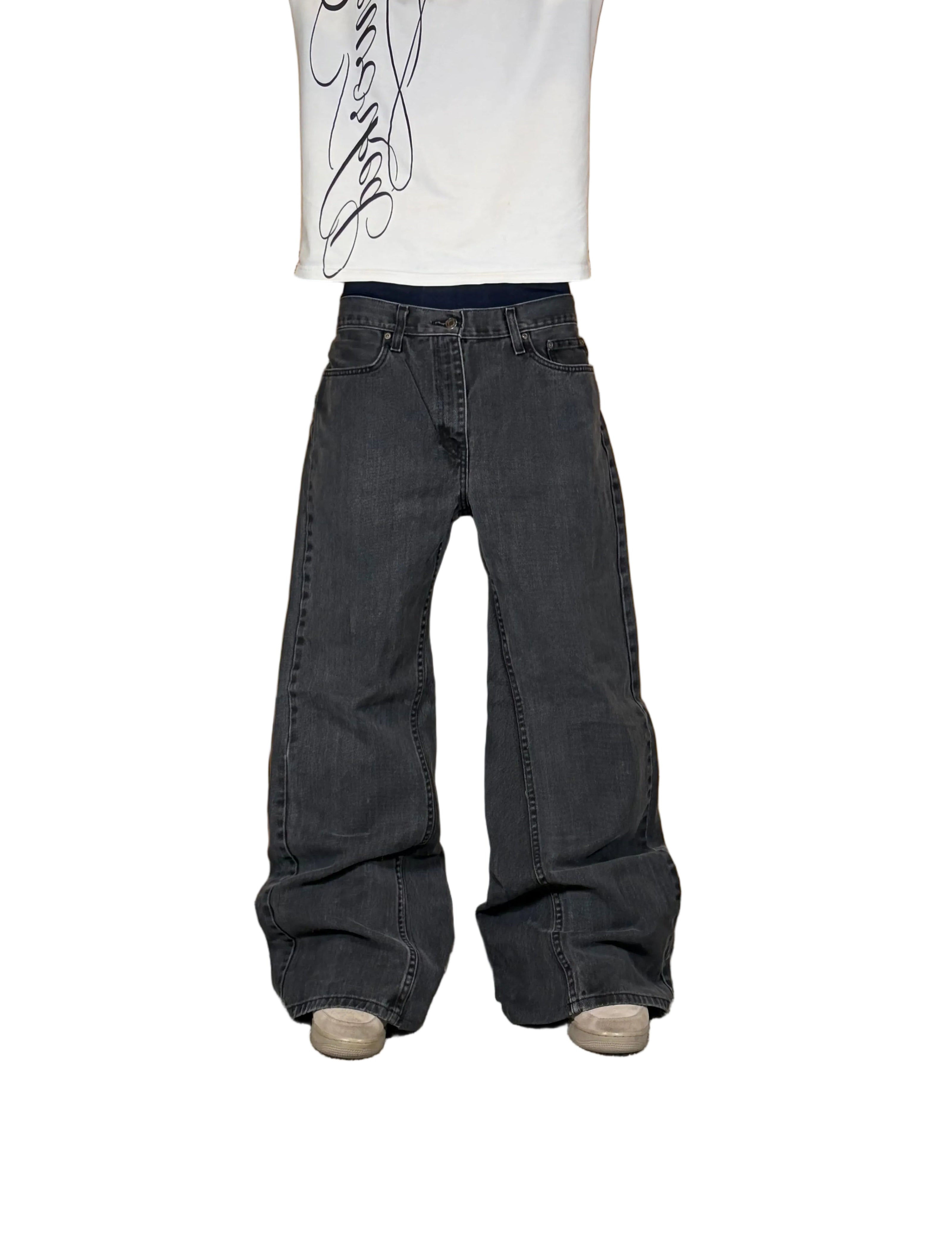 1of1 gray baggy jeans. Size: 34x34