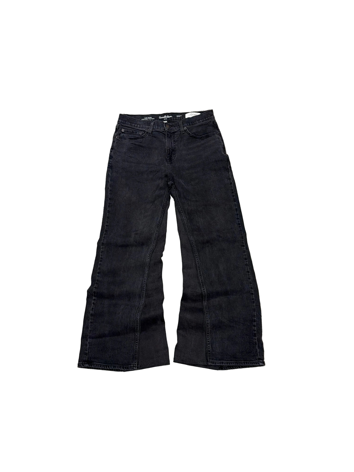 Dark gray baggy bootcut jeans. Size: 32x32