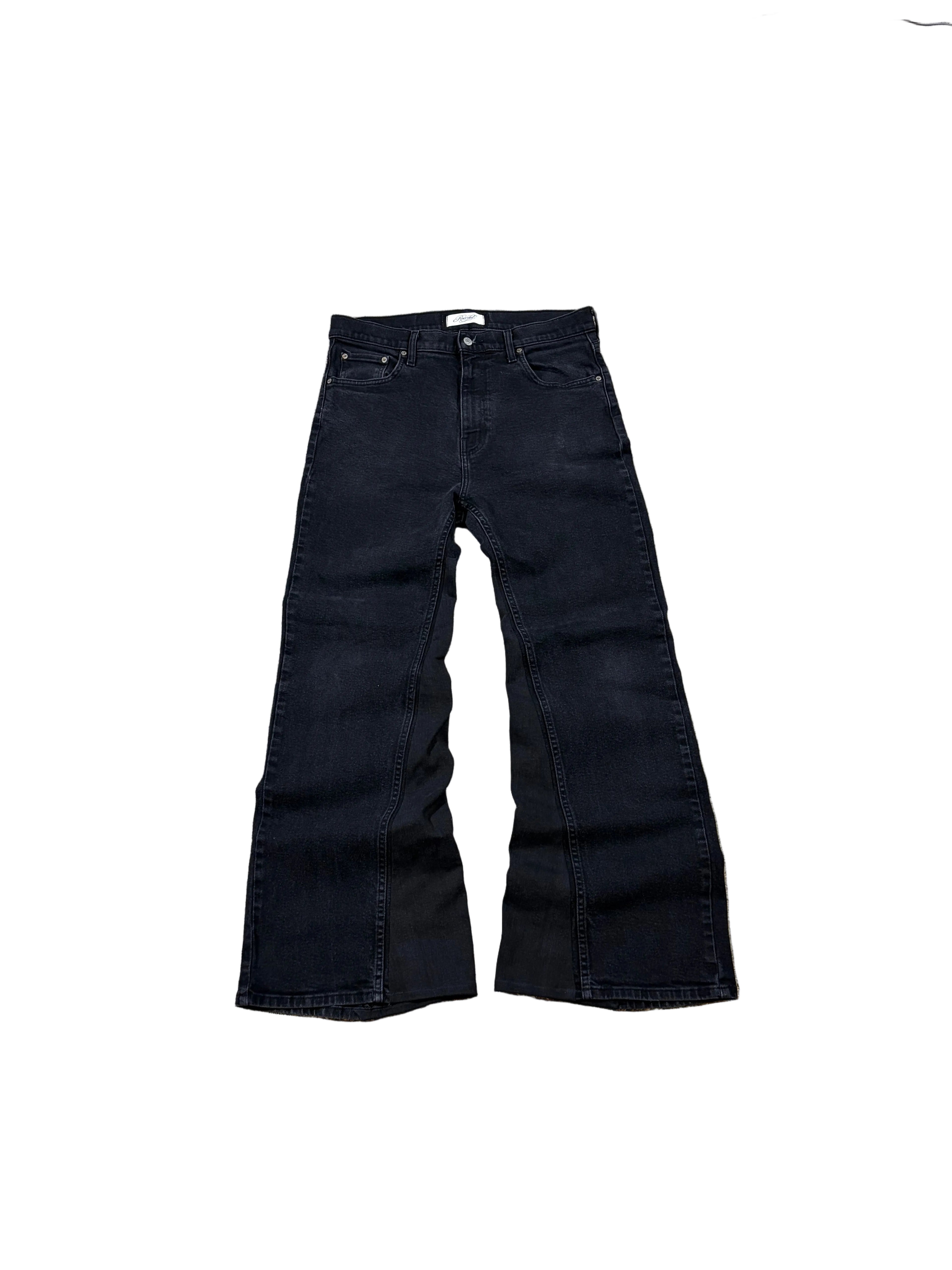 1of1 black baggy bootcut jeans. Size: 34x34