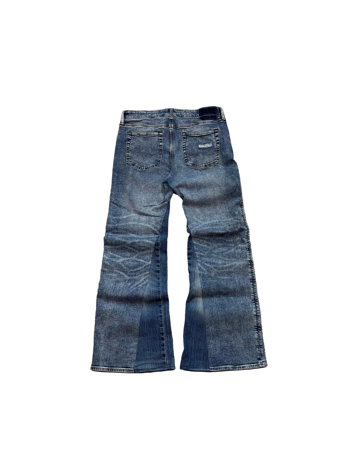 1of1 washed blue bootcut jeans. Size: 34x34