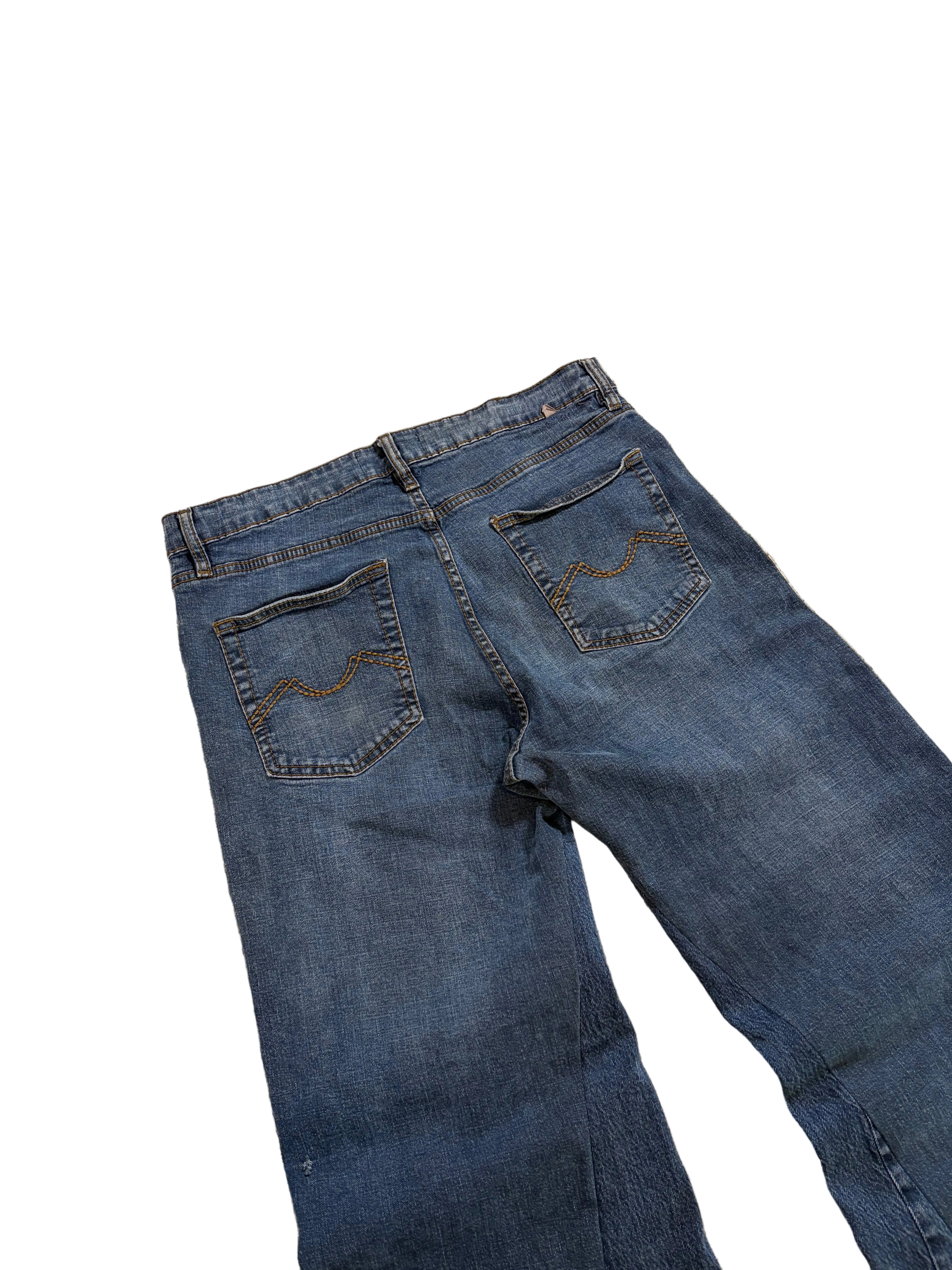 1of1 vintage blue wide leg jeans. Size: 34x32