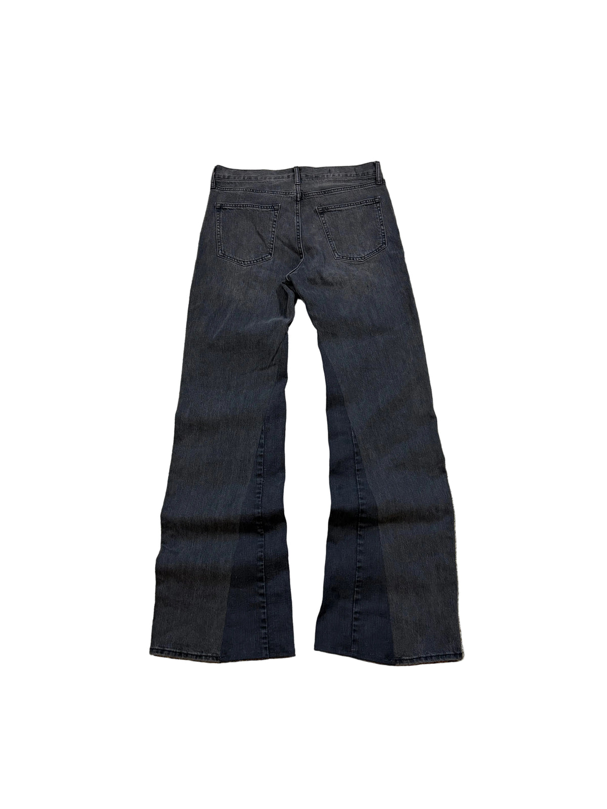 Black stacked flared jeans. Size: 32x36