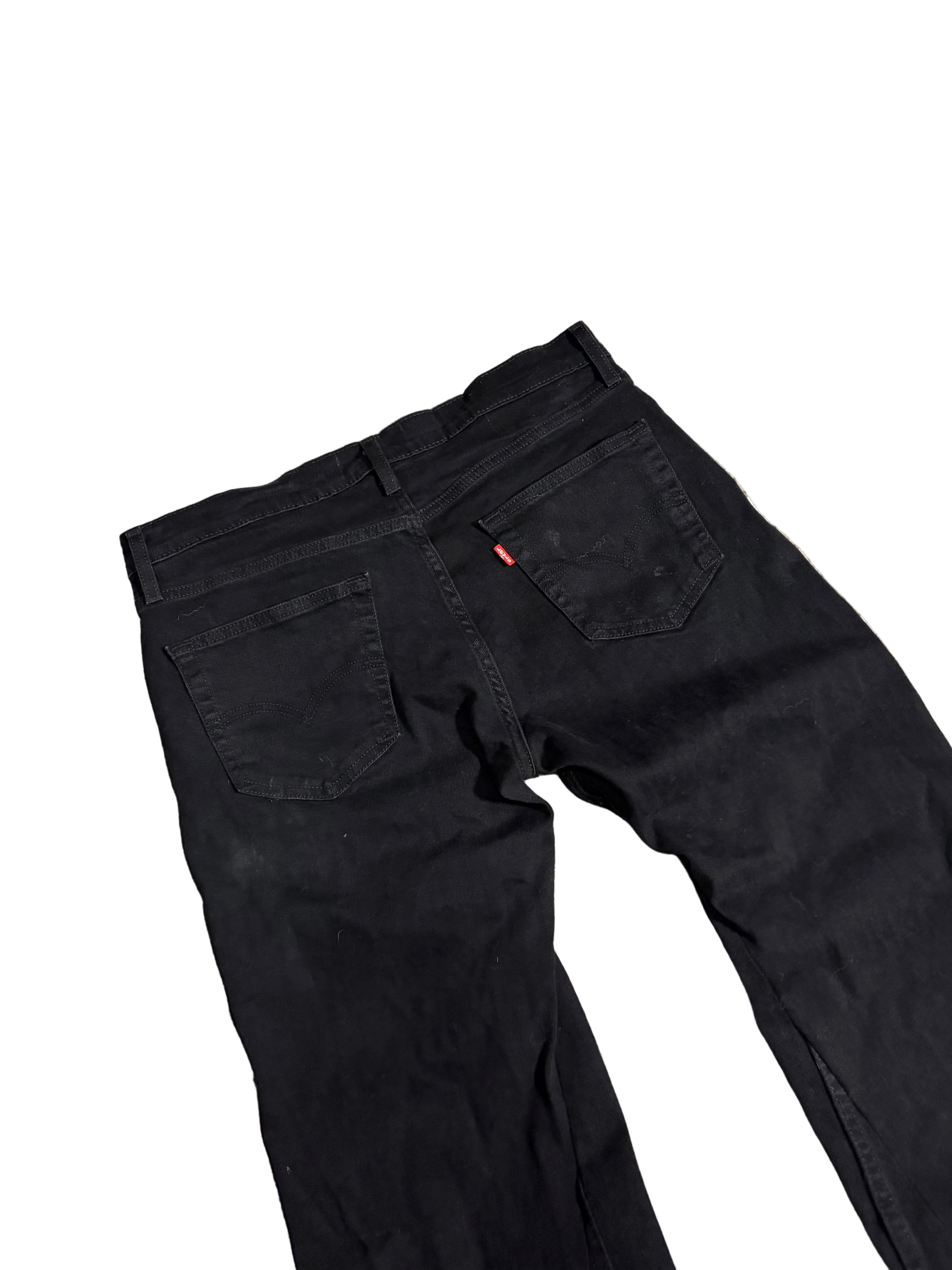 Black flared jeans. Size: 34x34