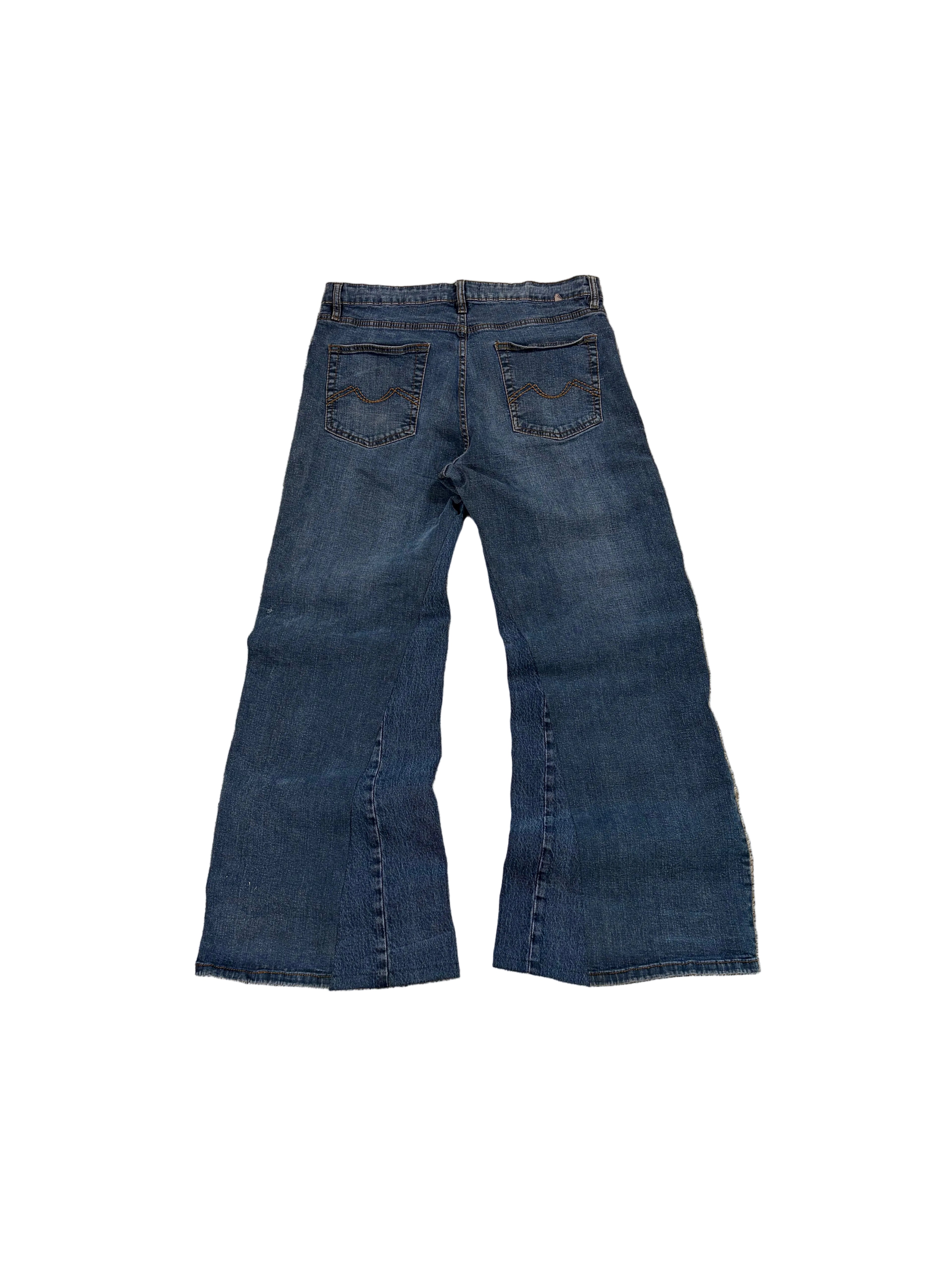 1of1 vintage blue wide leg jeans. Size: 34x32