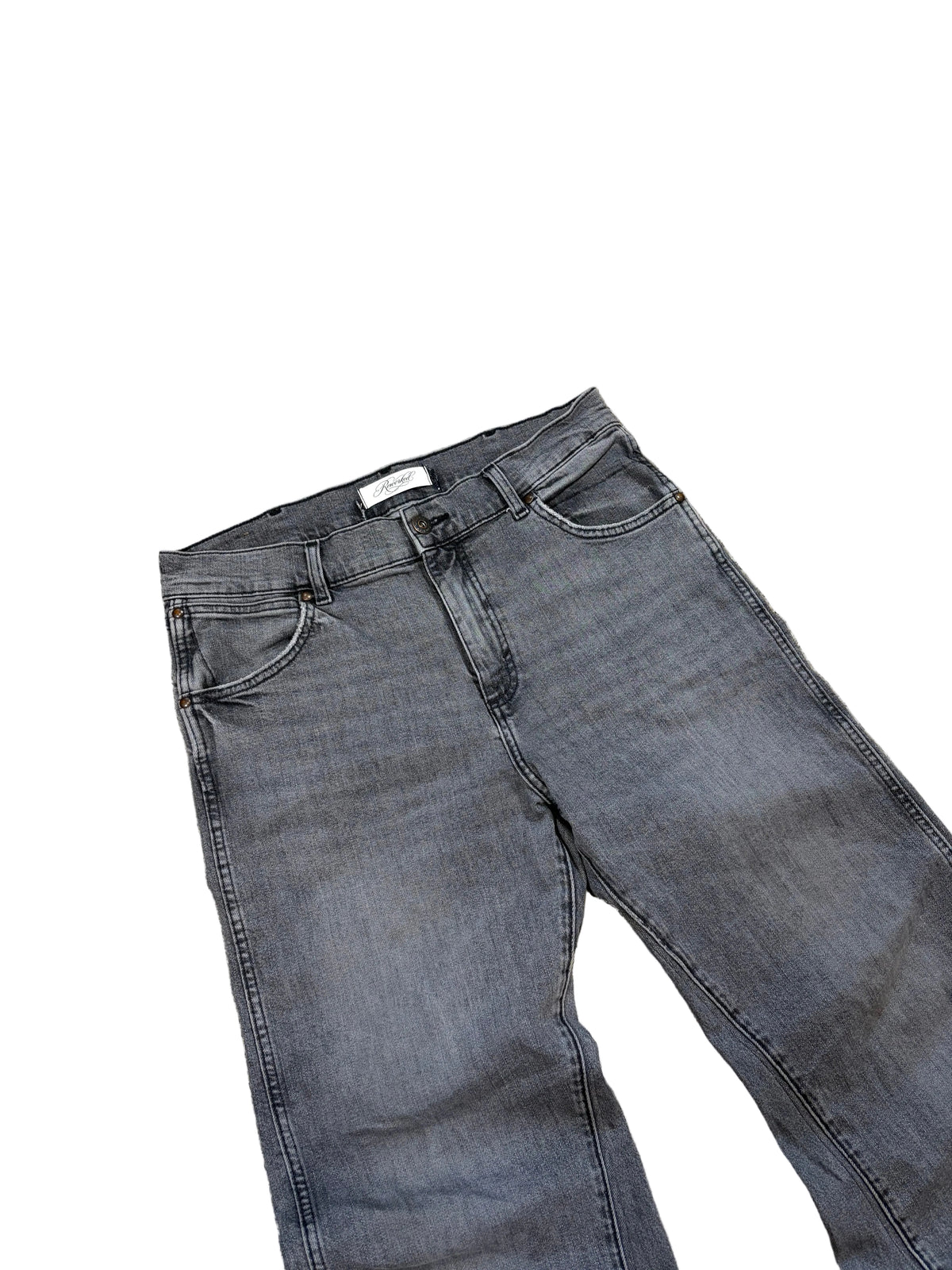 1of1 gray baggy bootcut jeans. Size: 34x32