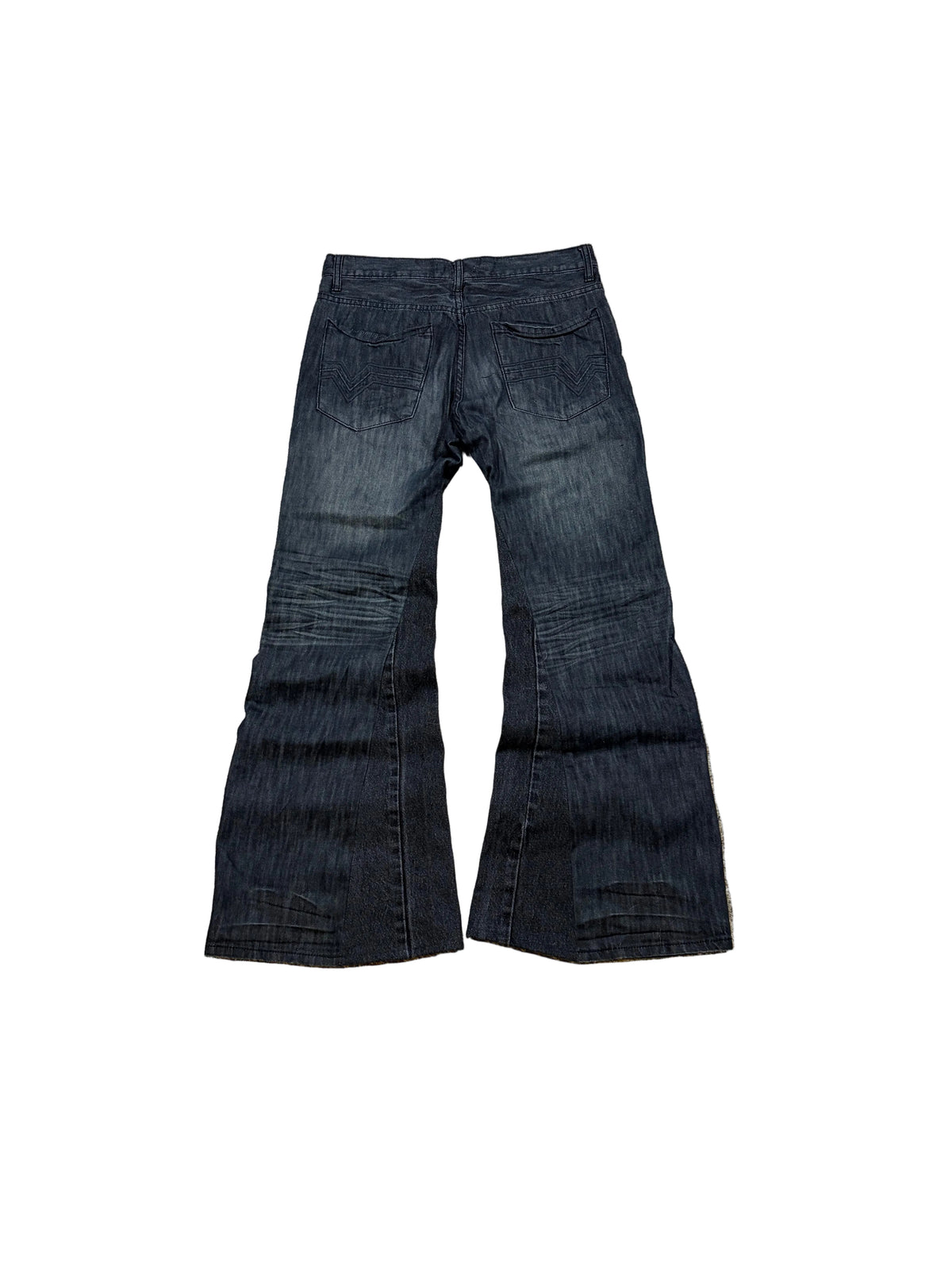 1of1 Black baggy bootcut jeans. Size: 32x32