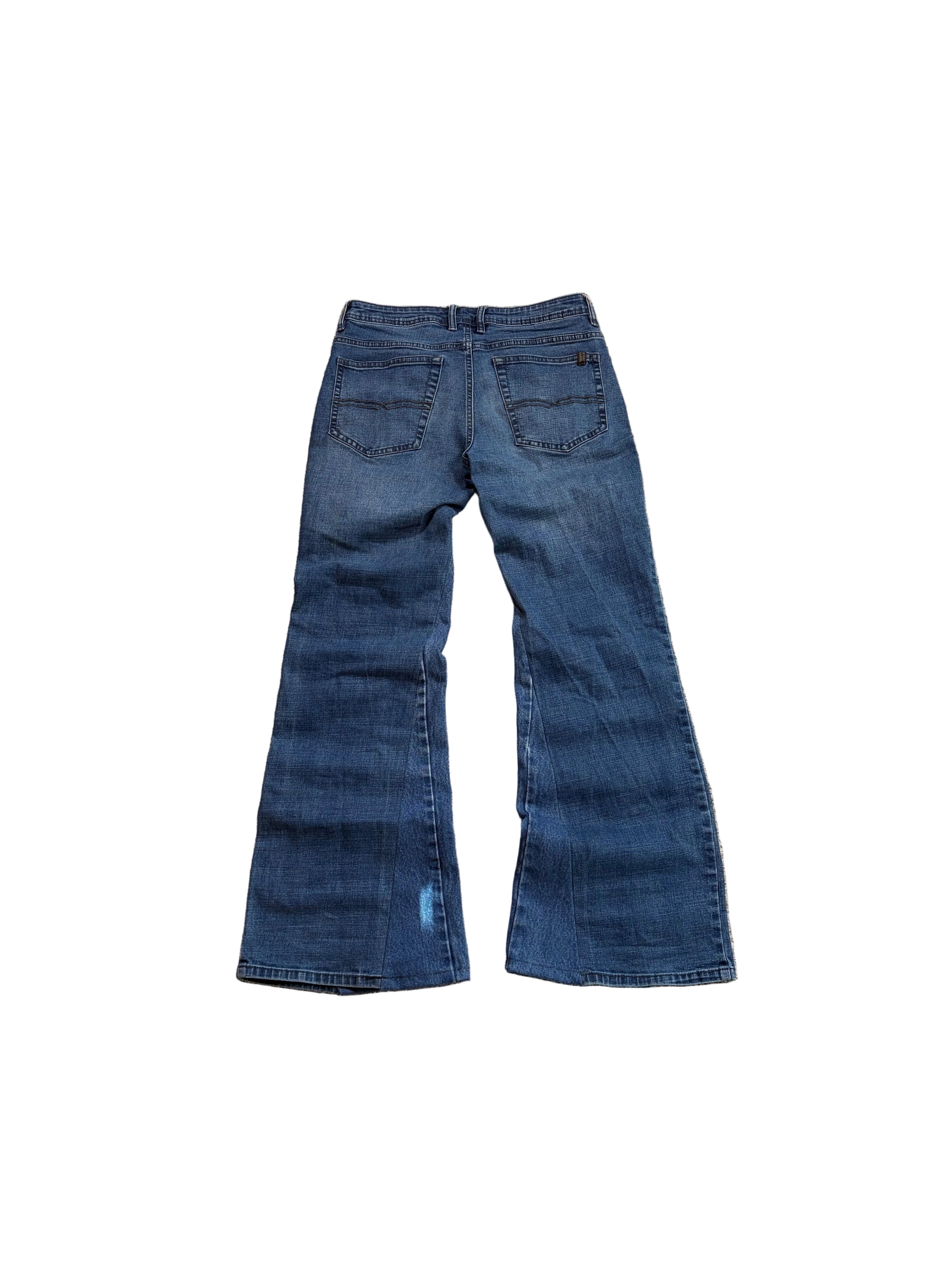1of1 Blue washed flared jeans. Size: 32x34