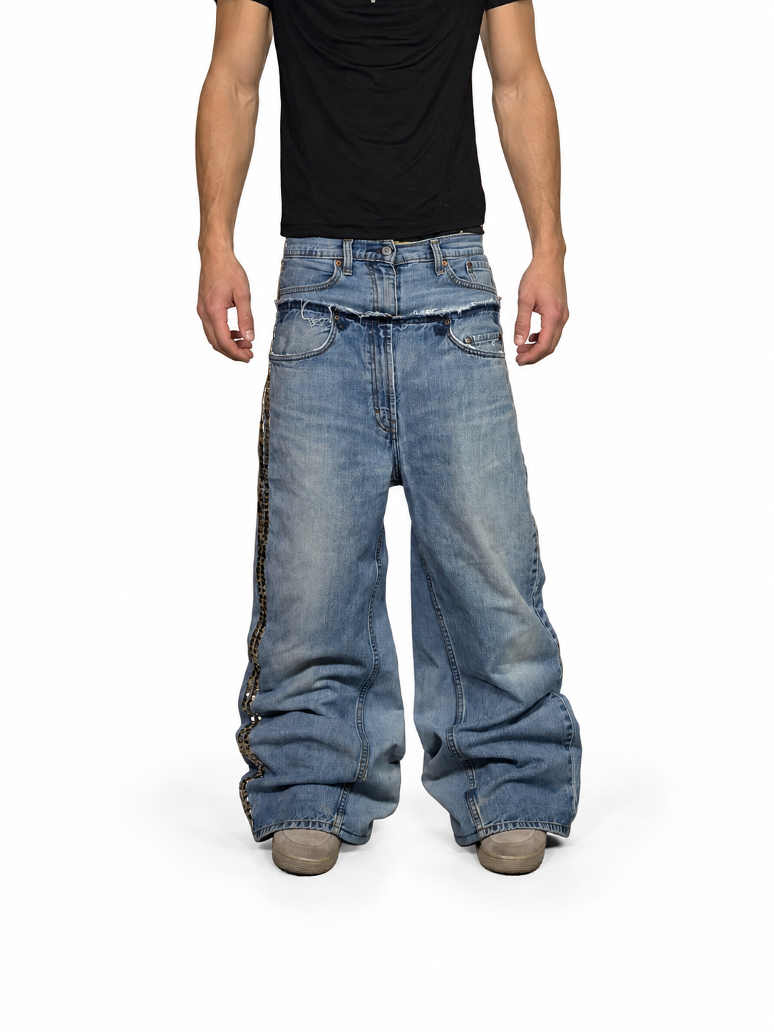 1of1 double waist baggy blue jeans. Size: 30x30