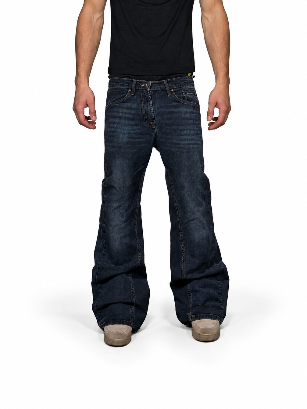 1of1 dark blue flared jeans. Size: 29x32