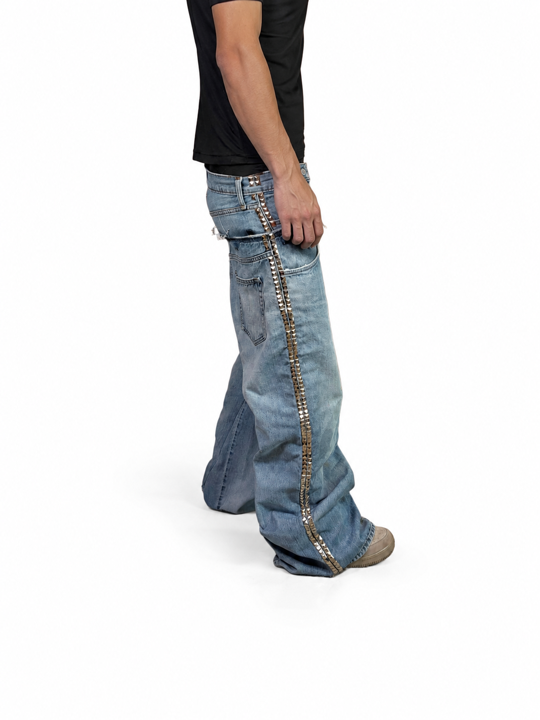 1of1 double waist baggy blue jeans. Size: 30x30